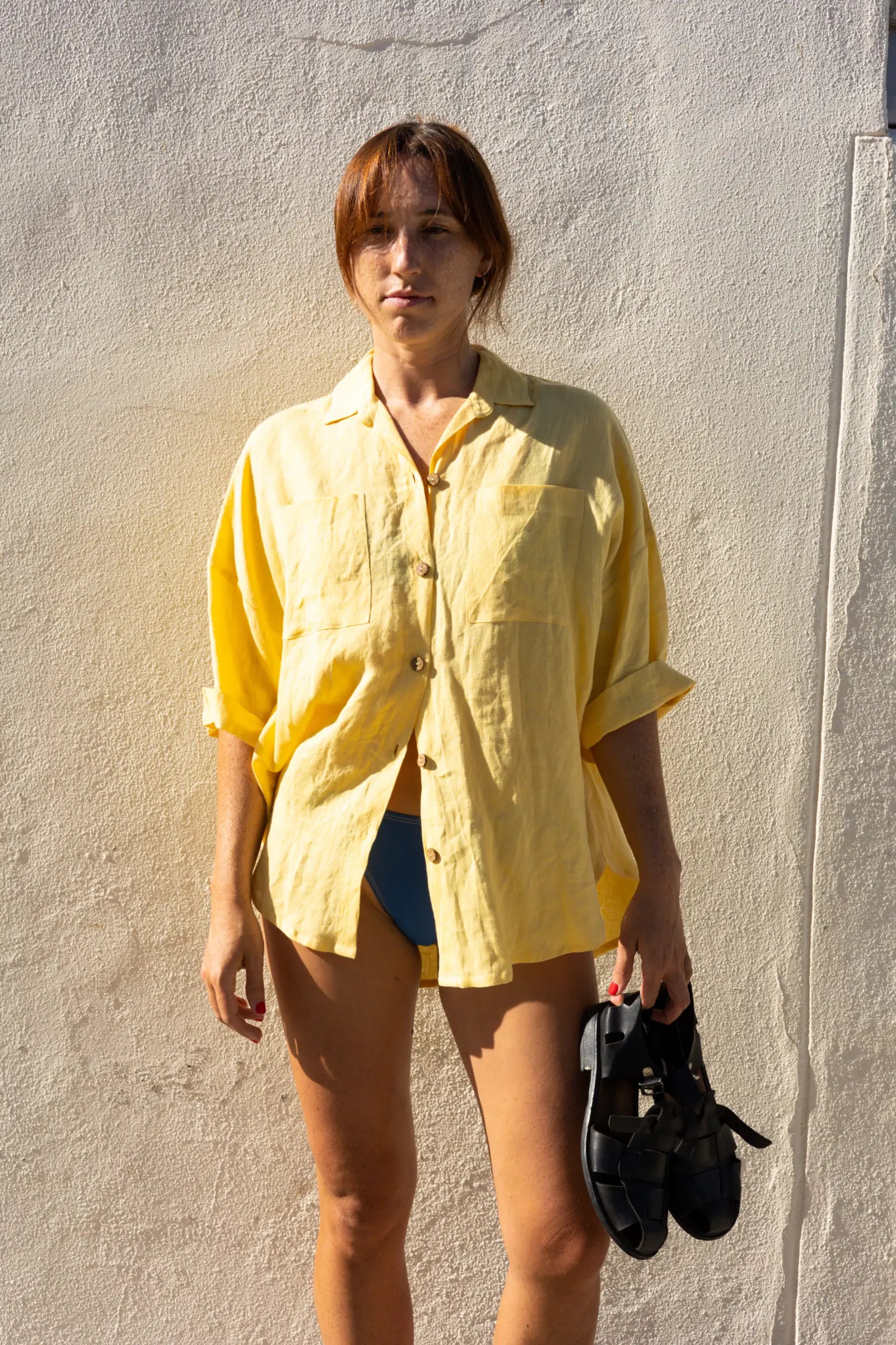 Oversize Short Sleeve Shirt Lemon Yellow
