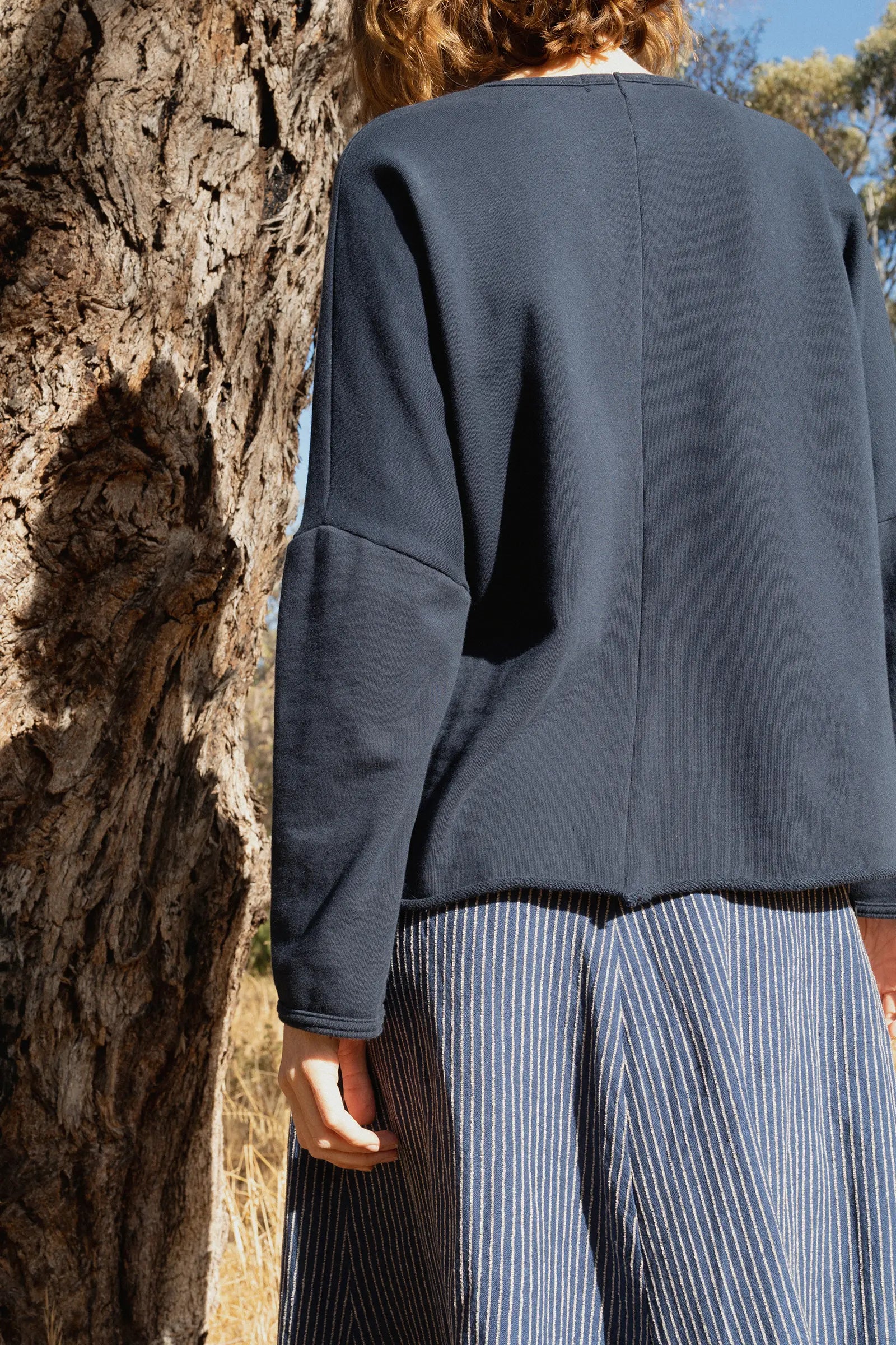 Organic Cotton Fleece Sweatshirt | Navy