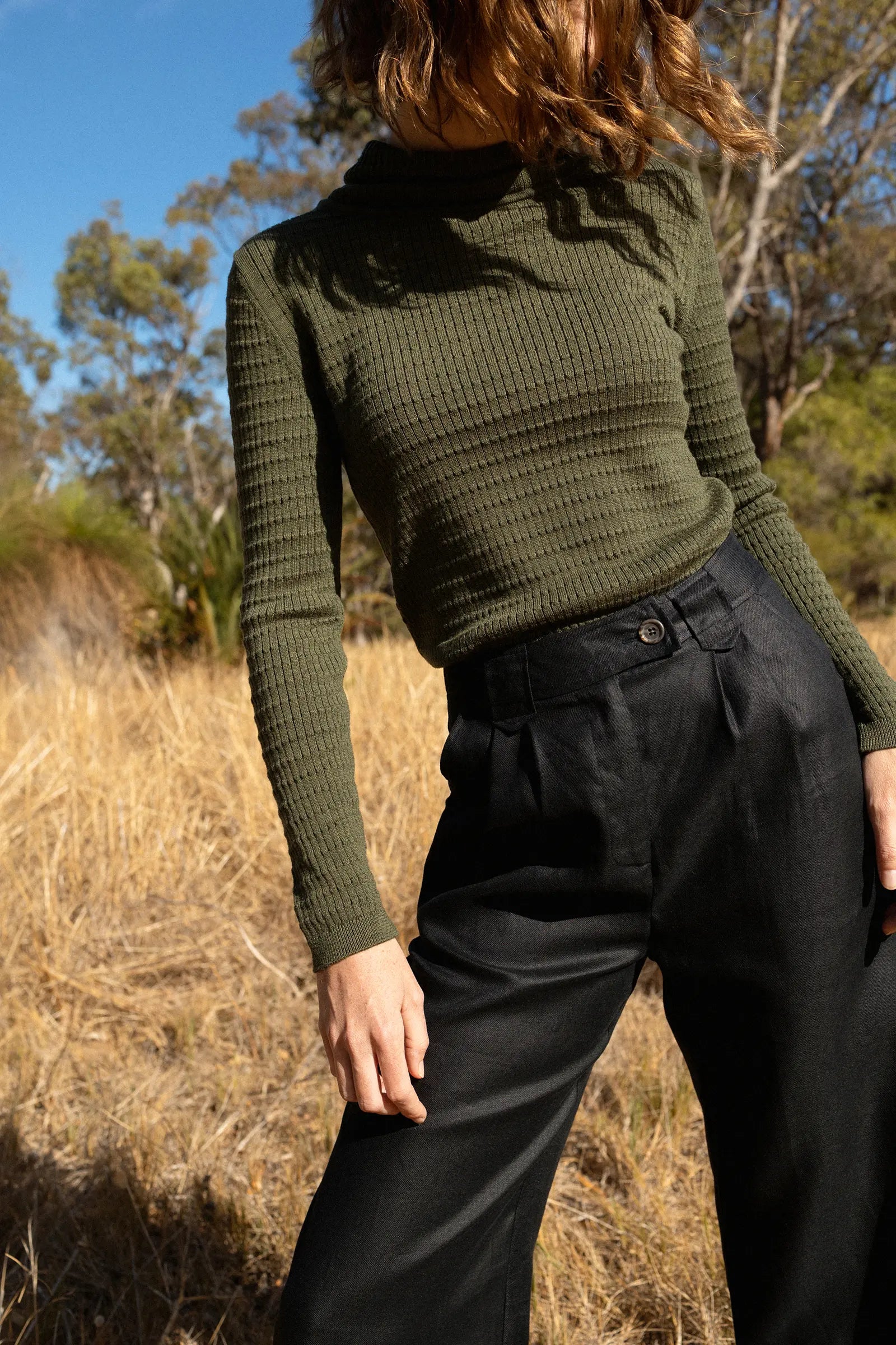 Relaxed Tailored Trouser | Black Linen