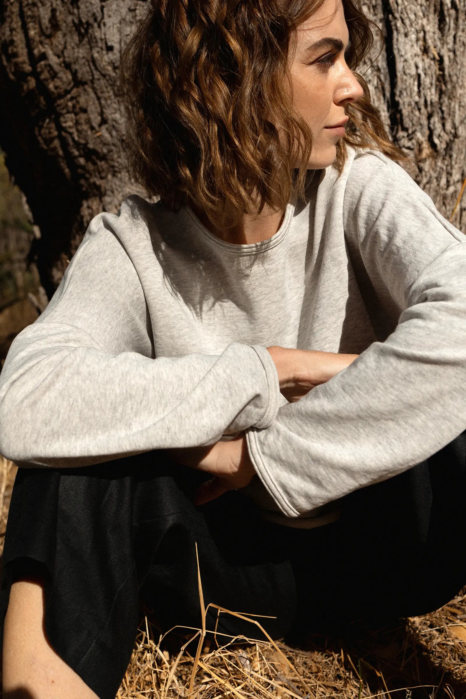 Organic Cotton Fleece Sweatshirt | Grey Marl
