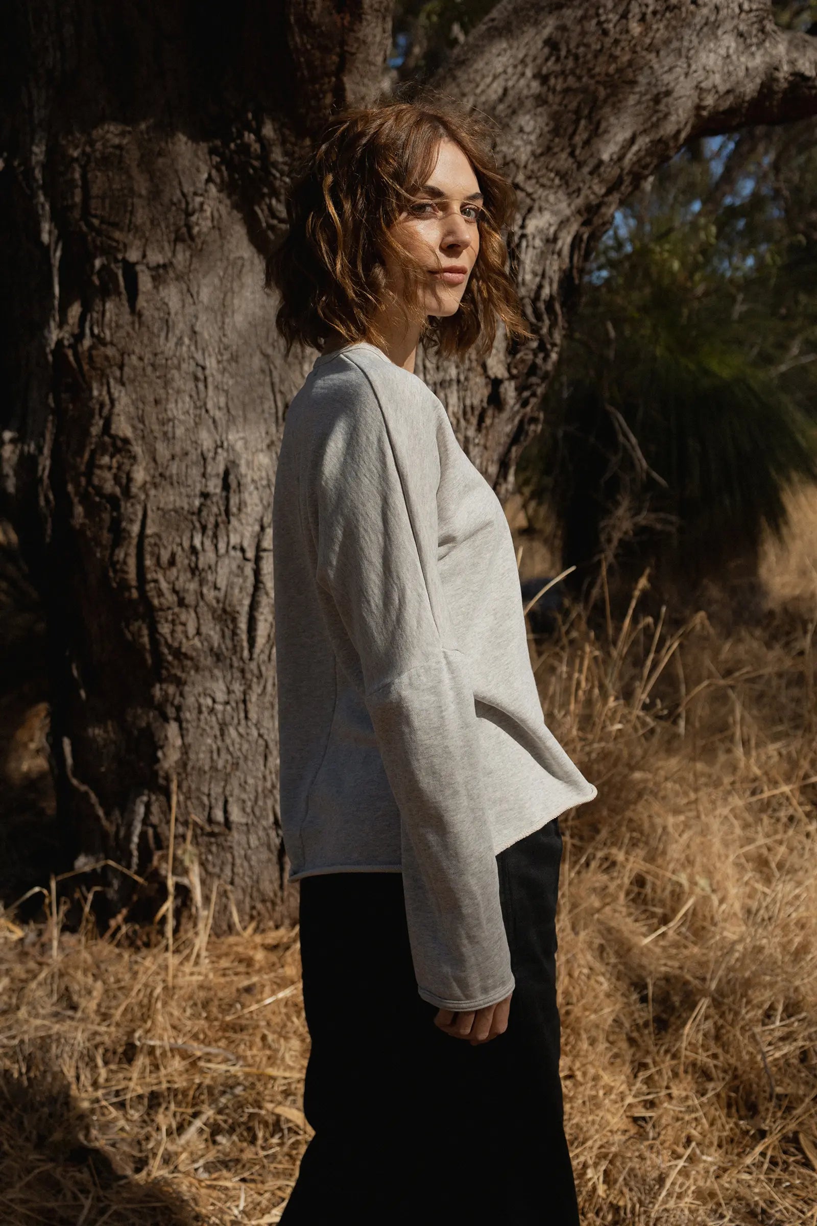 Organic Cotton Fleece Sweatshirt | Grey Marl