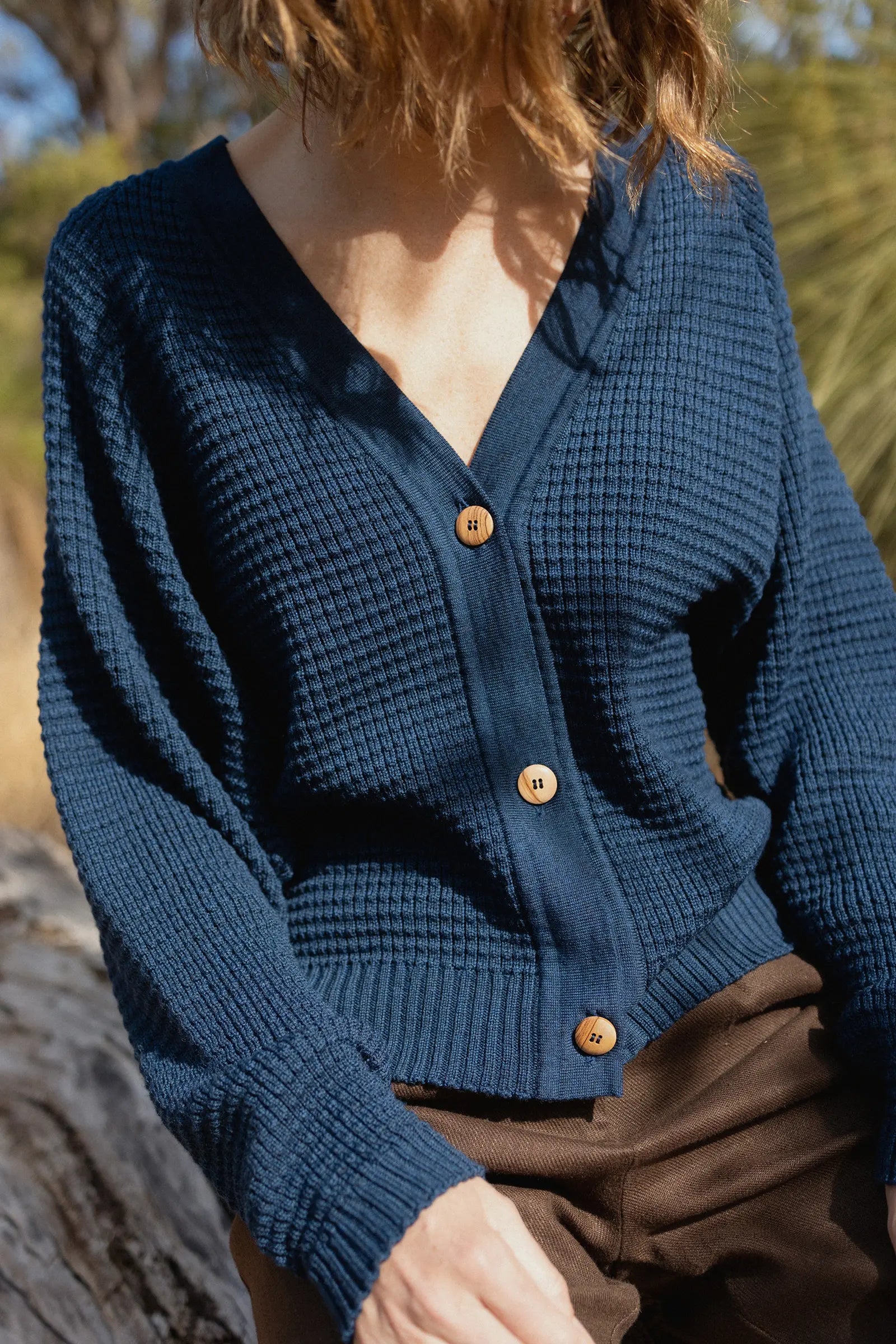 Merino Cardigan Knit | Blue