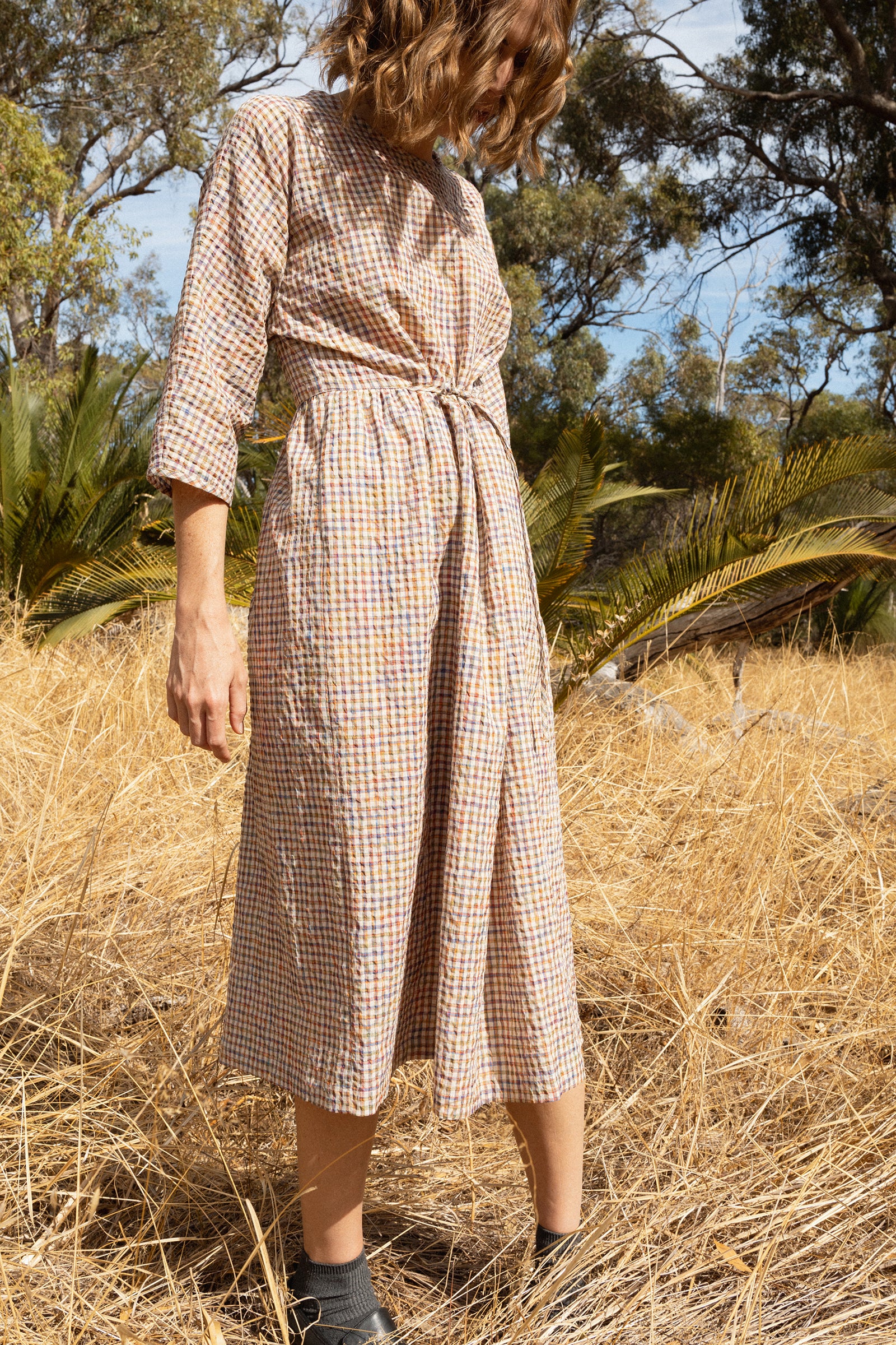 Gather Dress | Multi Colour Gingham
