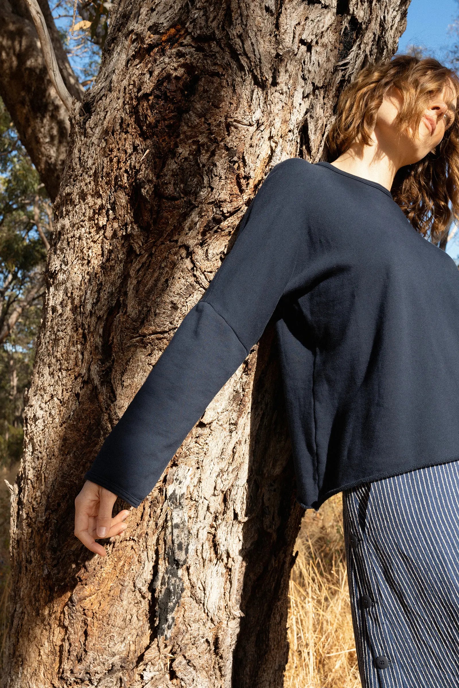 Organic Cotton Fleece Sweatshirt | Navy