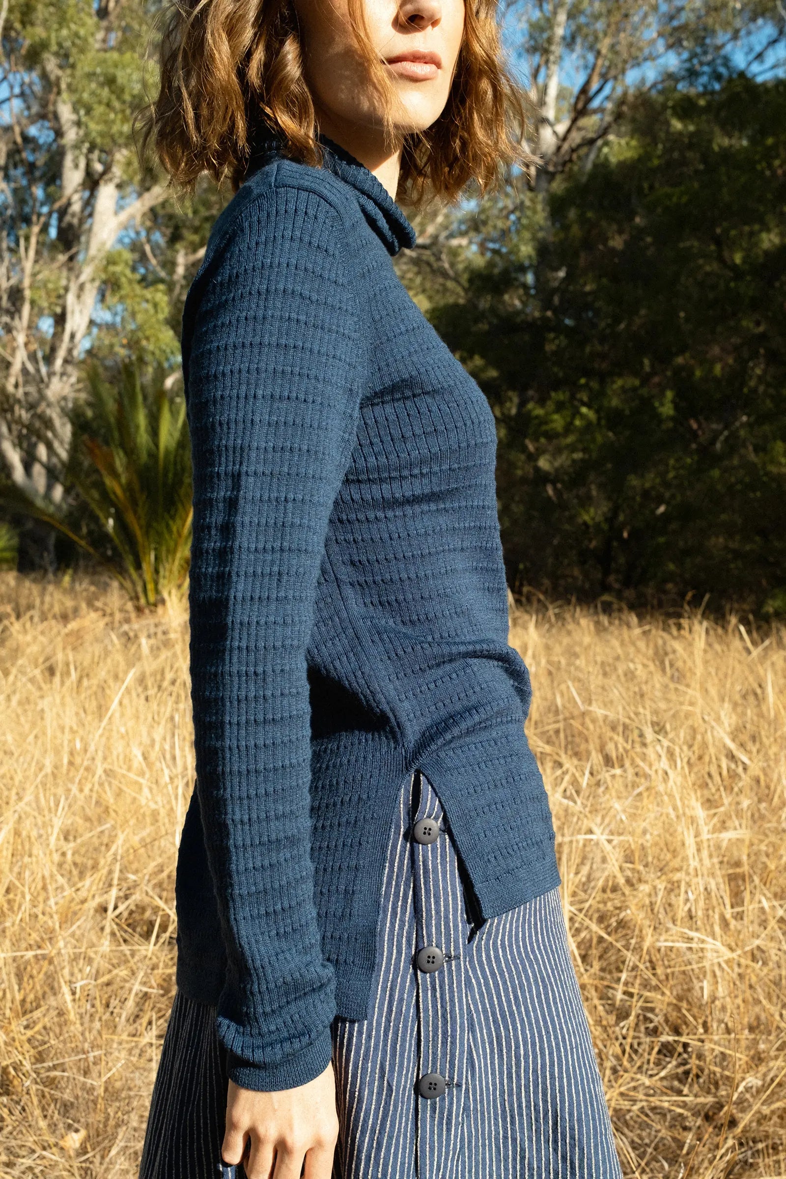 Merino Turtle Knit | Blue