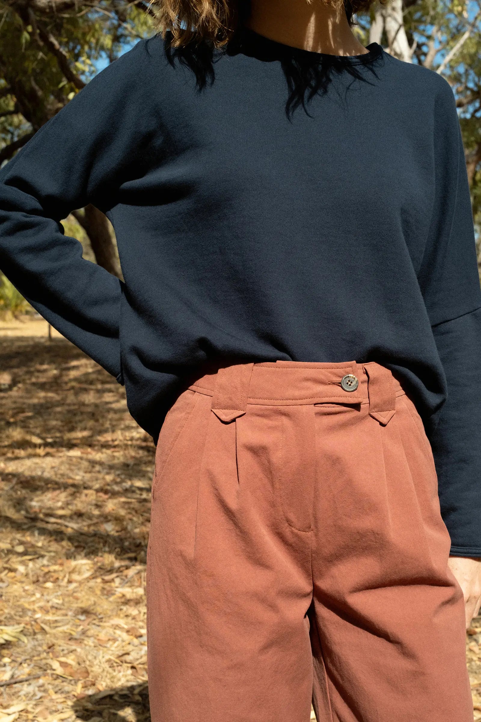 Organic Cotton Fleece Sweatshirt | Navy