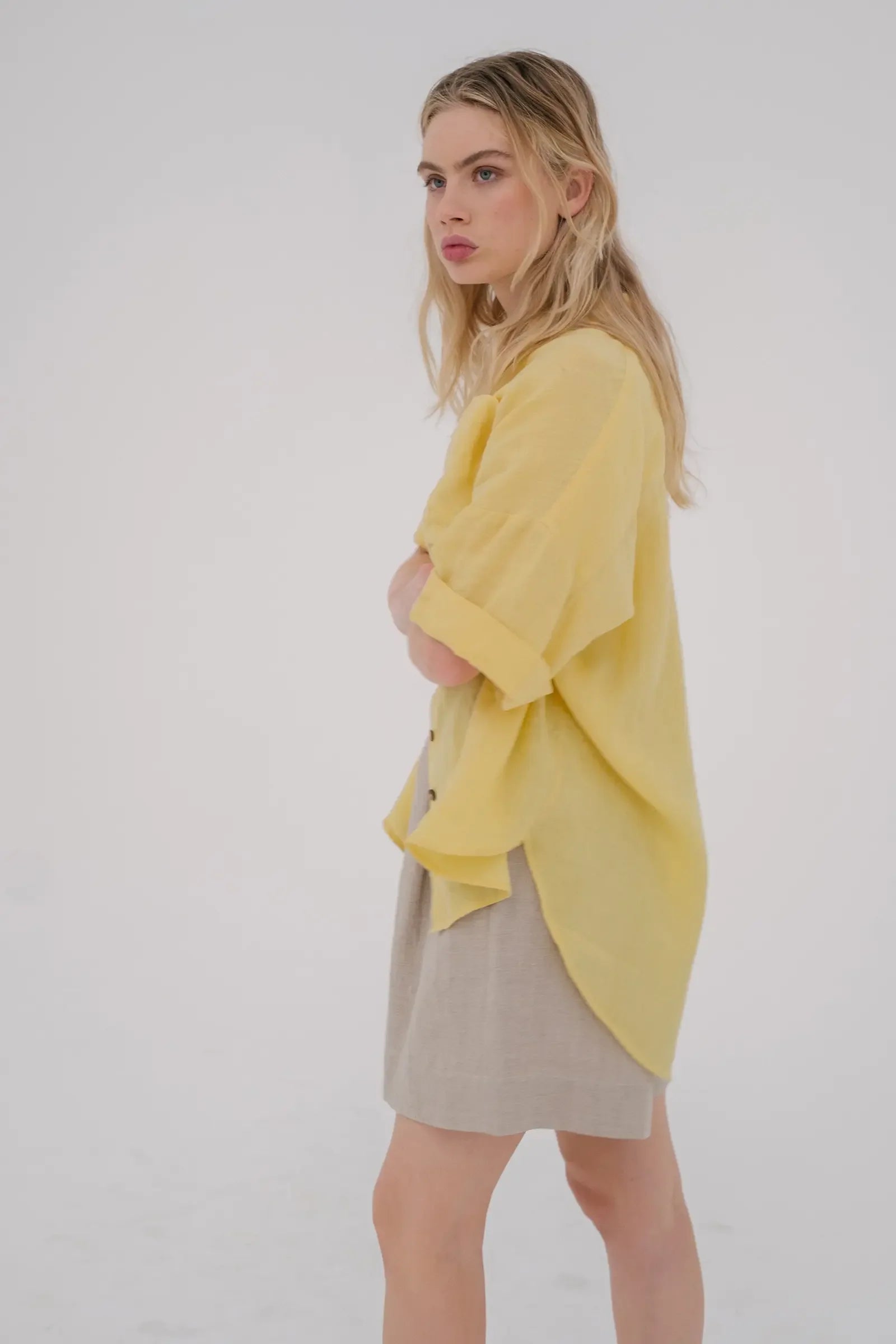 Oversize Short Sleeve Shirt | Lemon Yellow