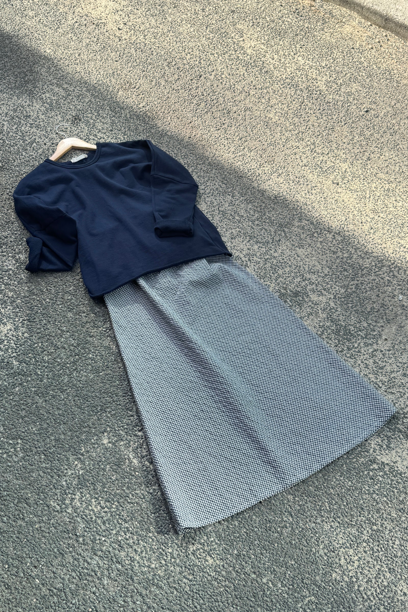 A-Line Bias Skirt | Black and White Check
