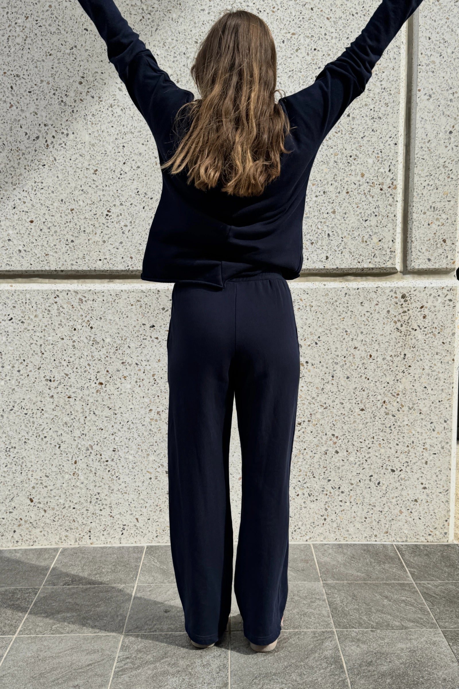 Organic Cotton Fleece Track Pant | Navy