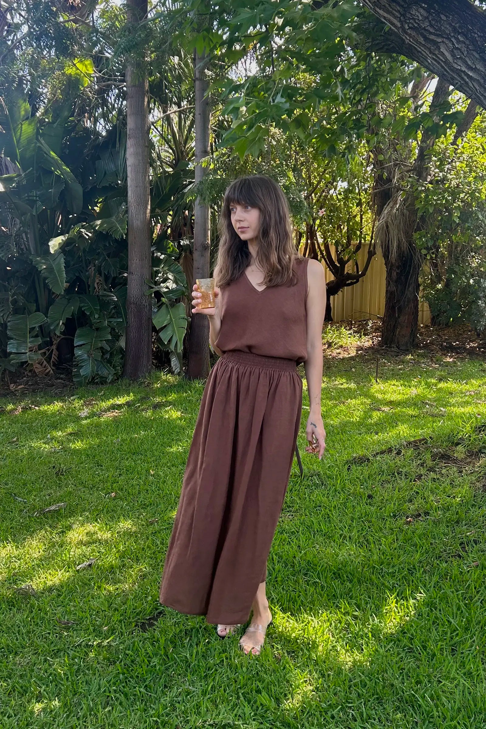 Reversible V-Neck Top | Cocoa Brown