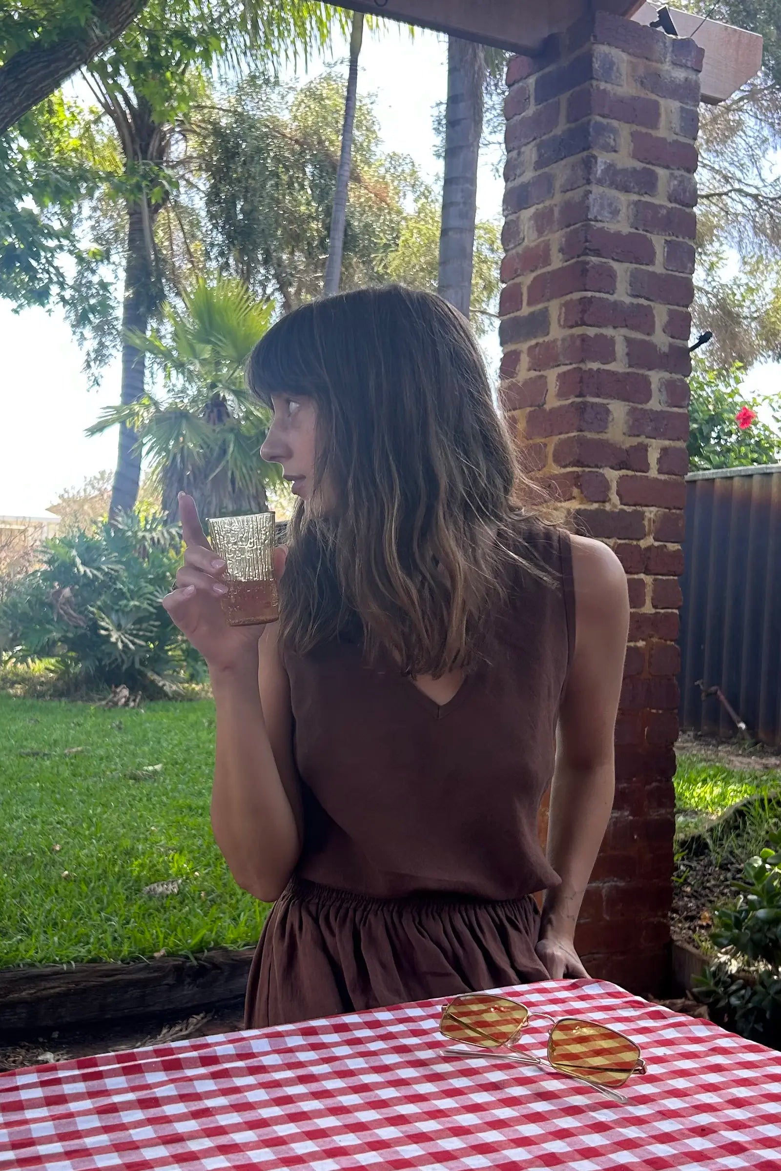 Reversible V-Neck Top | Cocoa Brown