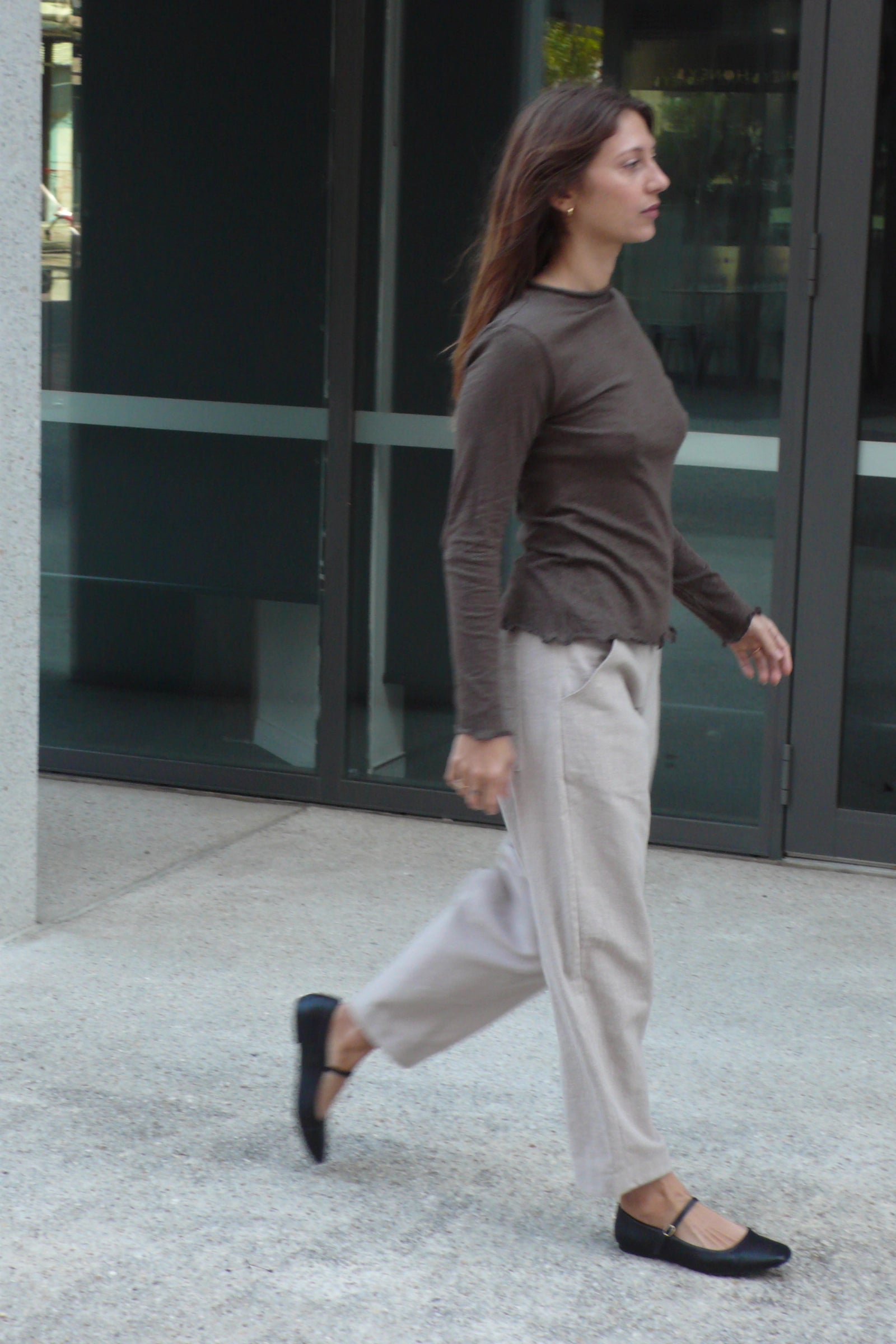 Linen Barrel Leg Pant | Sand