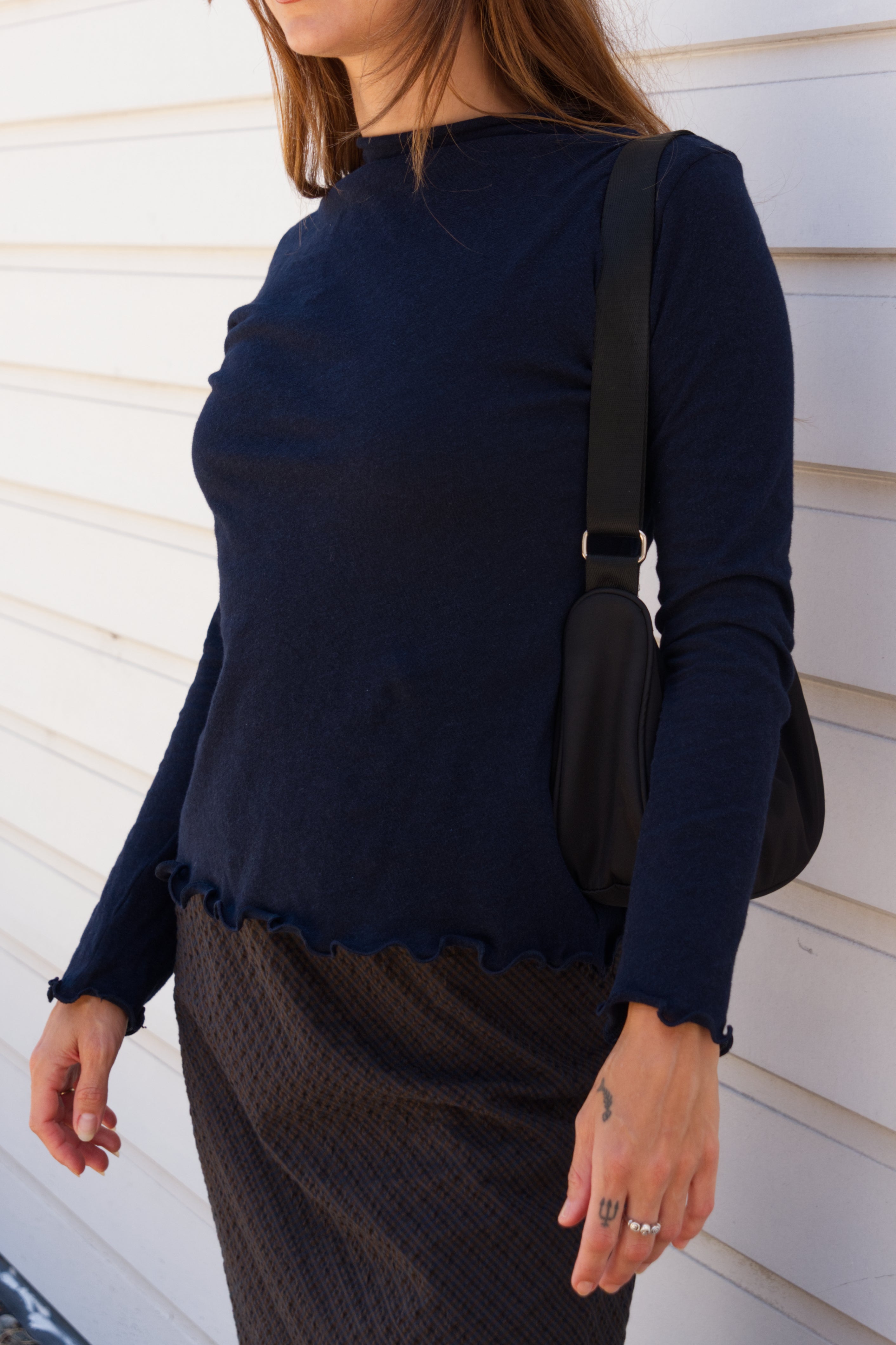 Organic Cotton Long Sleeve Tee | Navy