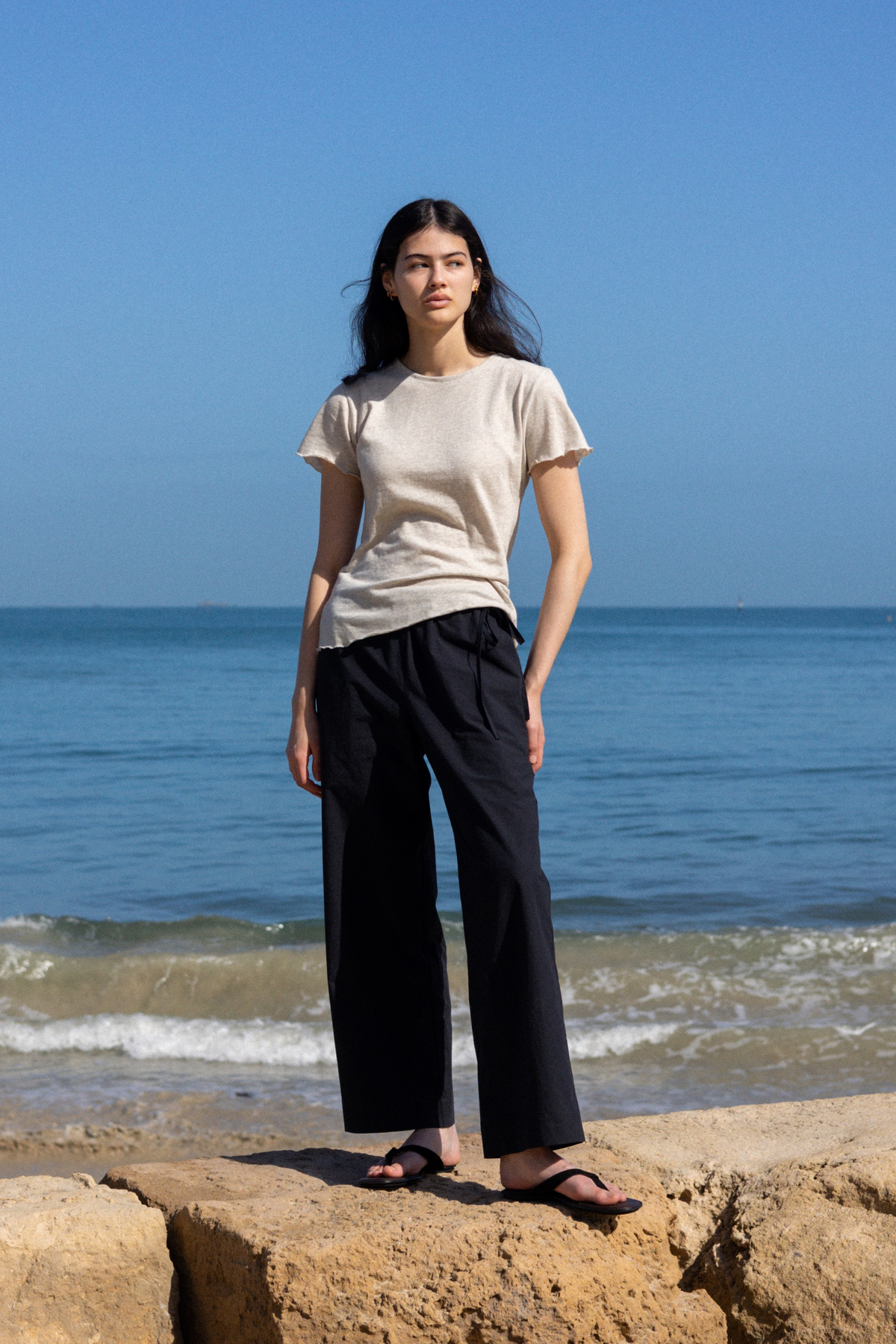 Organic Cotton Light Tee | Cream Marle