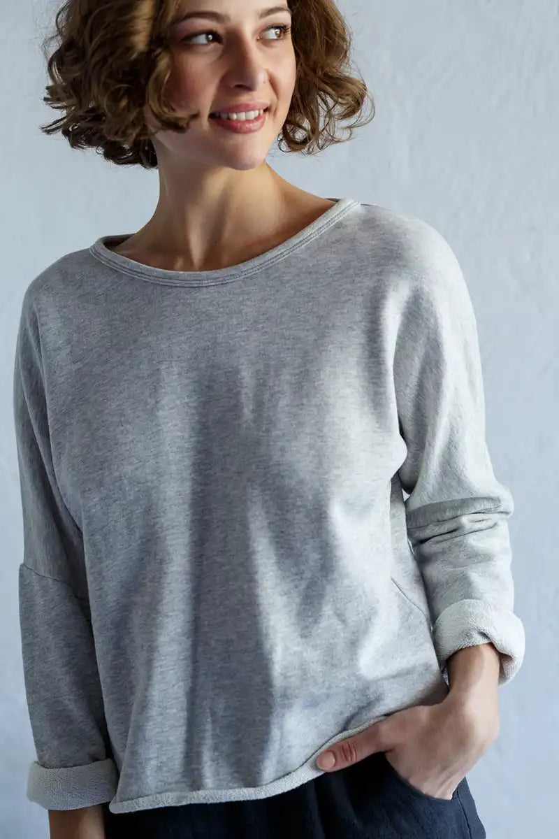 Organic Cotton Fleece Sweatshirt | Grey Marl