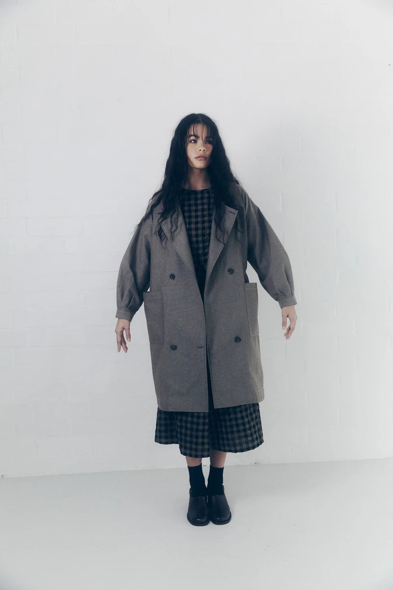 Double breasted midi coat