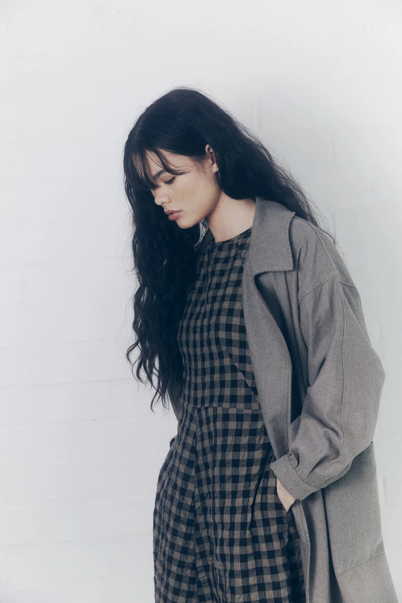 Double breasted midi coat