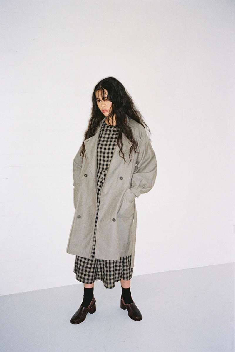Double breasted midi coat