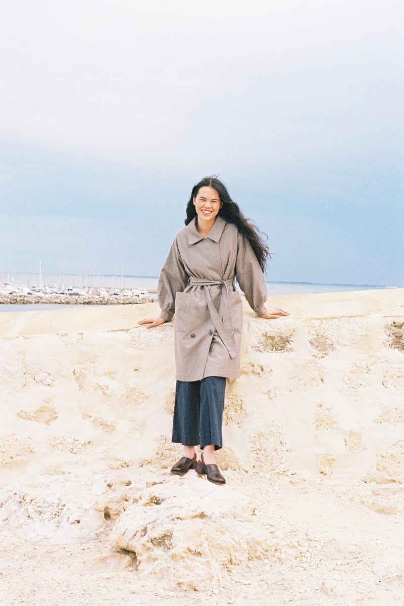 Double breasted midi coat
