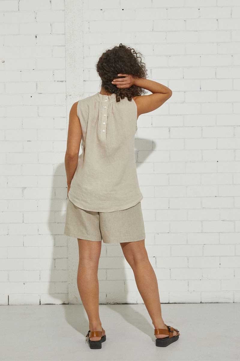 Hi Neck Top Sleeveless