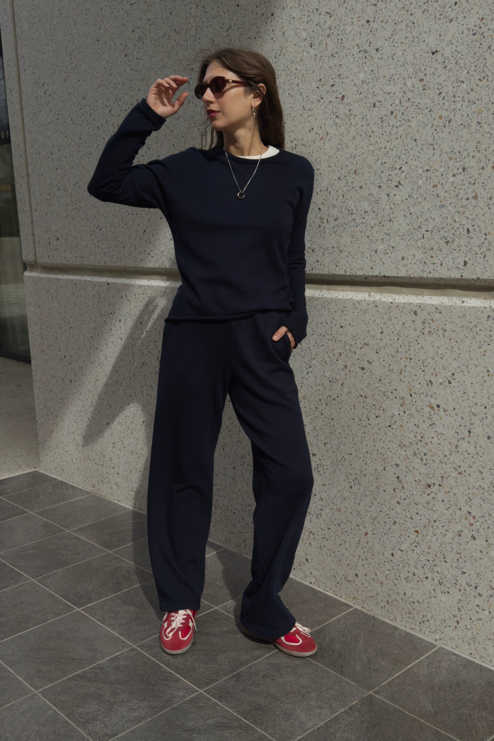 Organic Cotton Fleece Sweatshirt | Navy