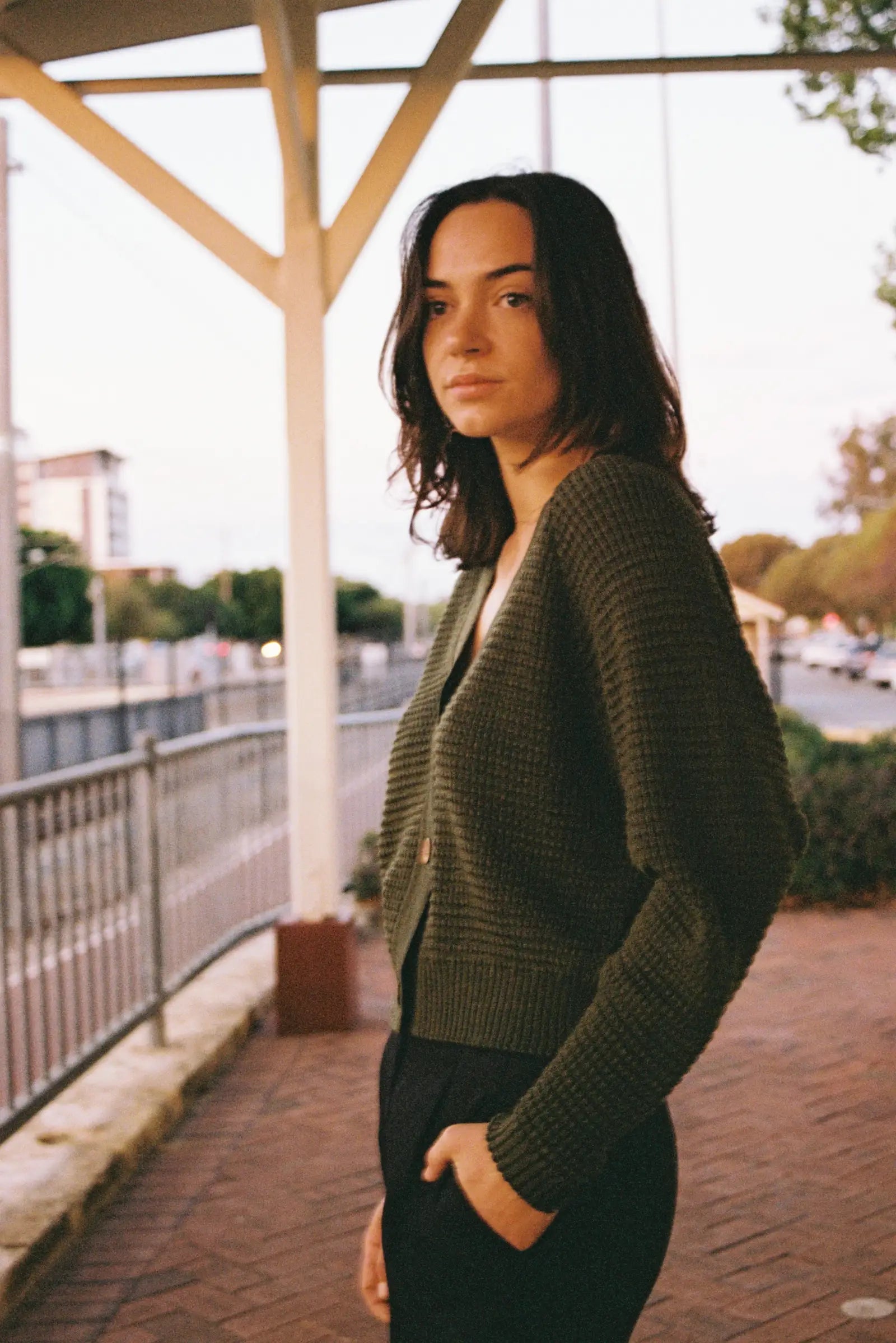 Merino Cardigan Knit | Olive