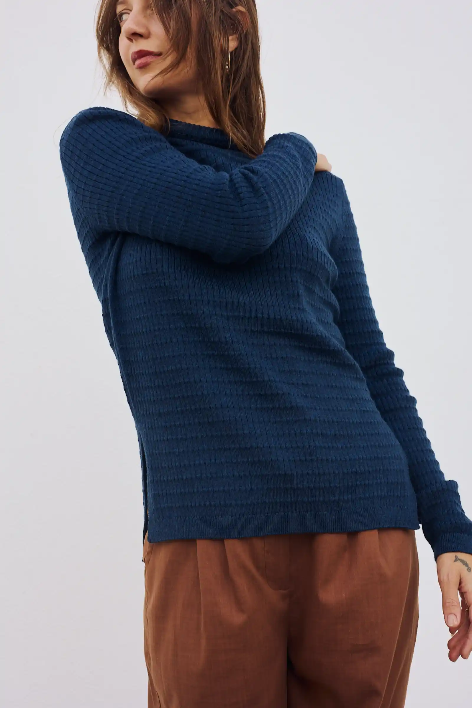 Merino Turtle Knit | Blue