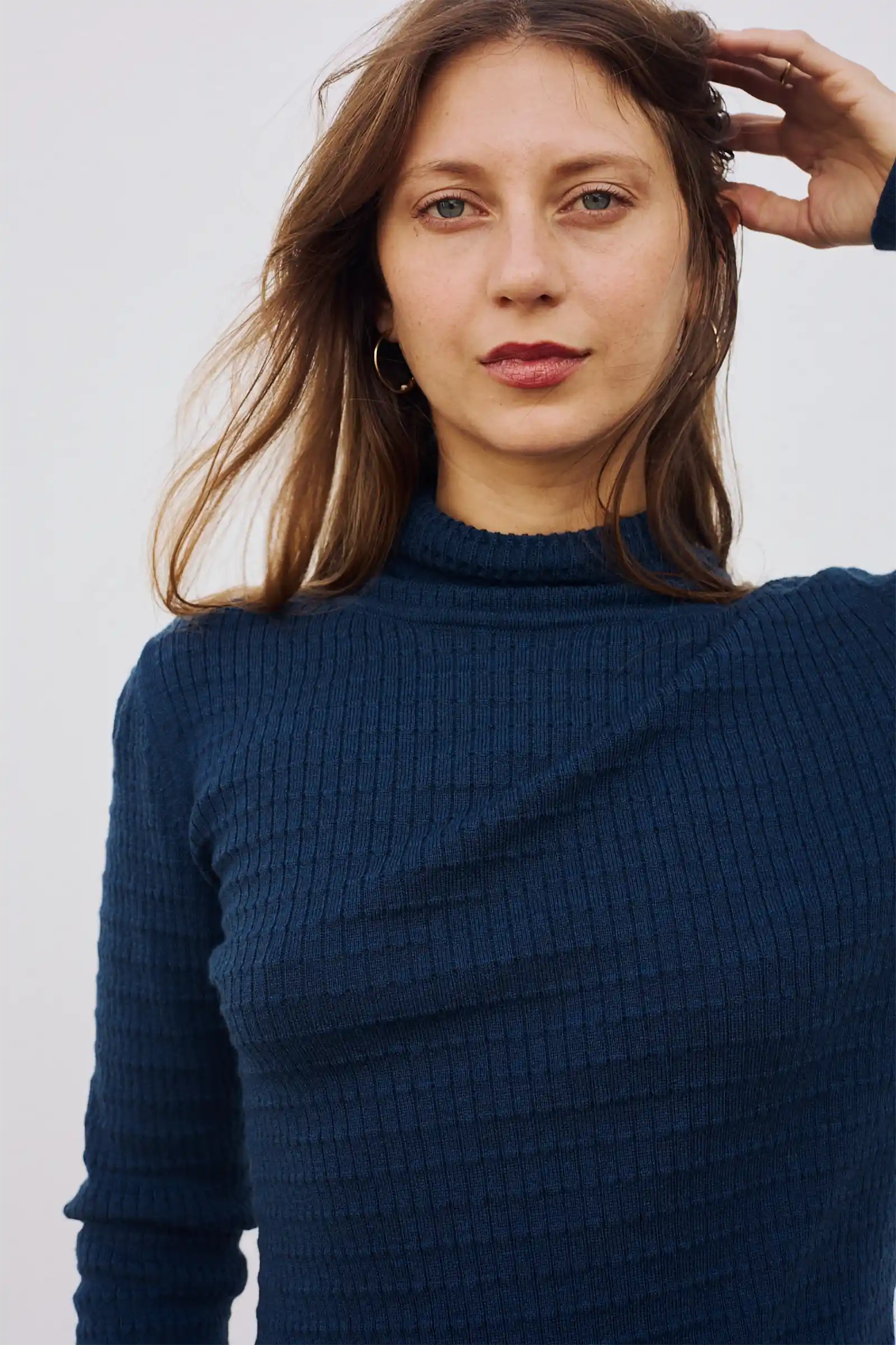 Merino Turtle Knit | Blue
