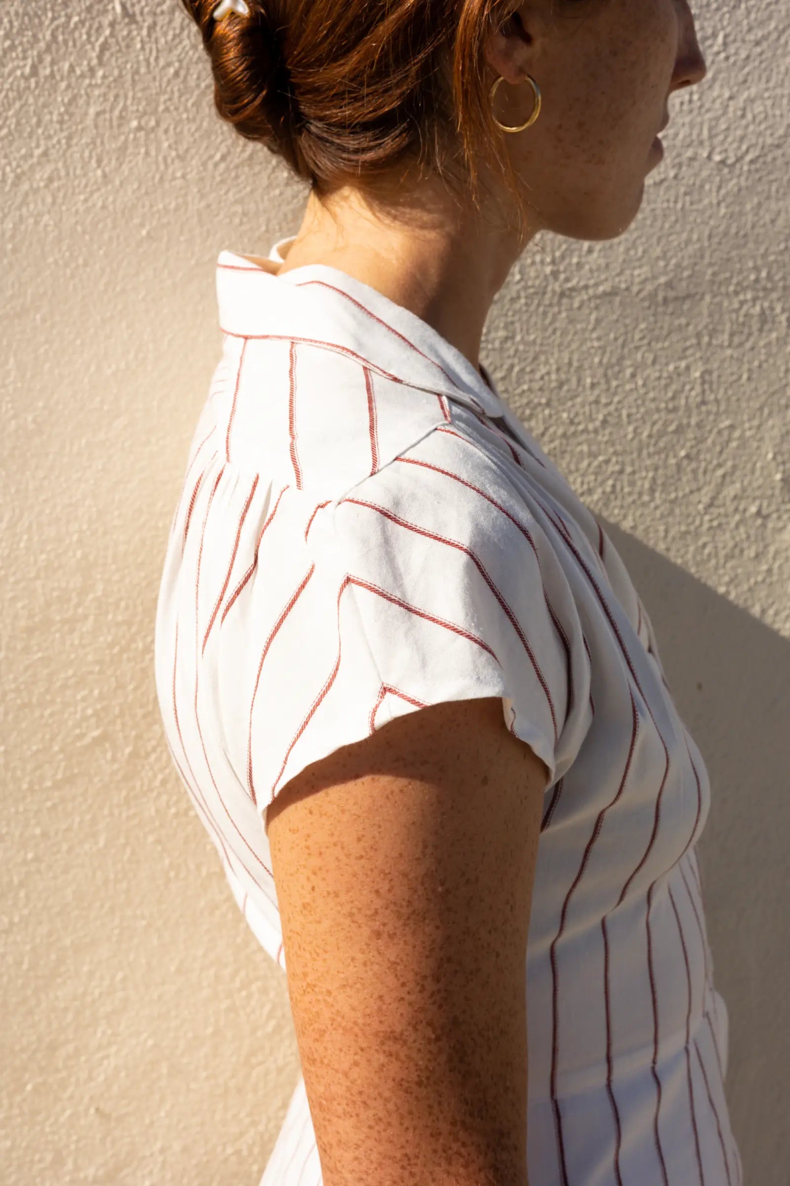 Every Day Dress | White Terracotta Stripe