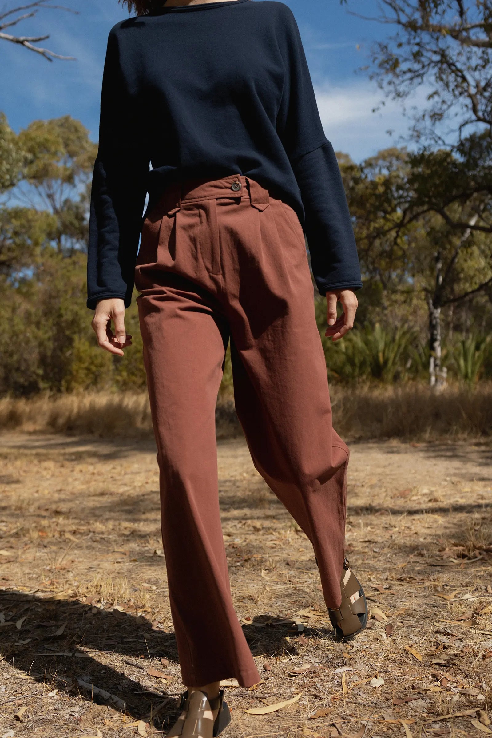 Relaxed Tailored Trouser | Red Earth Organic Cotton