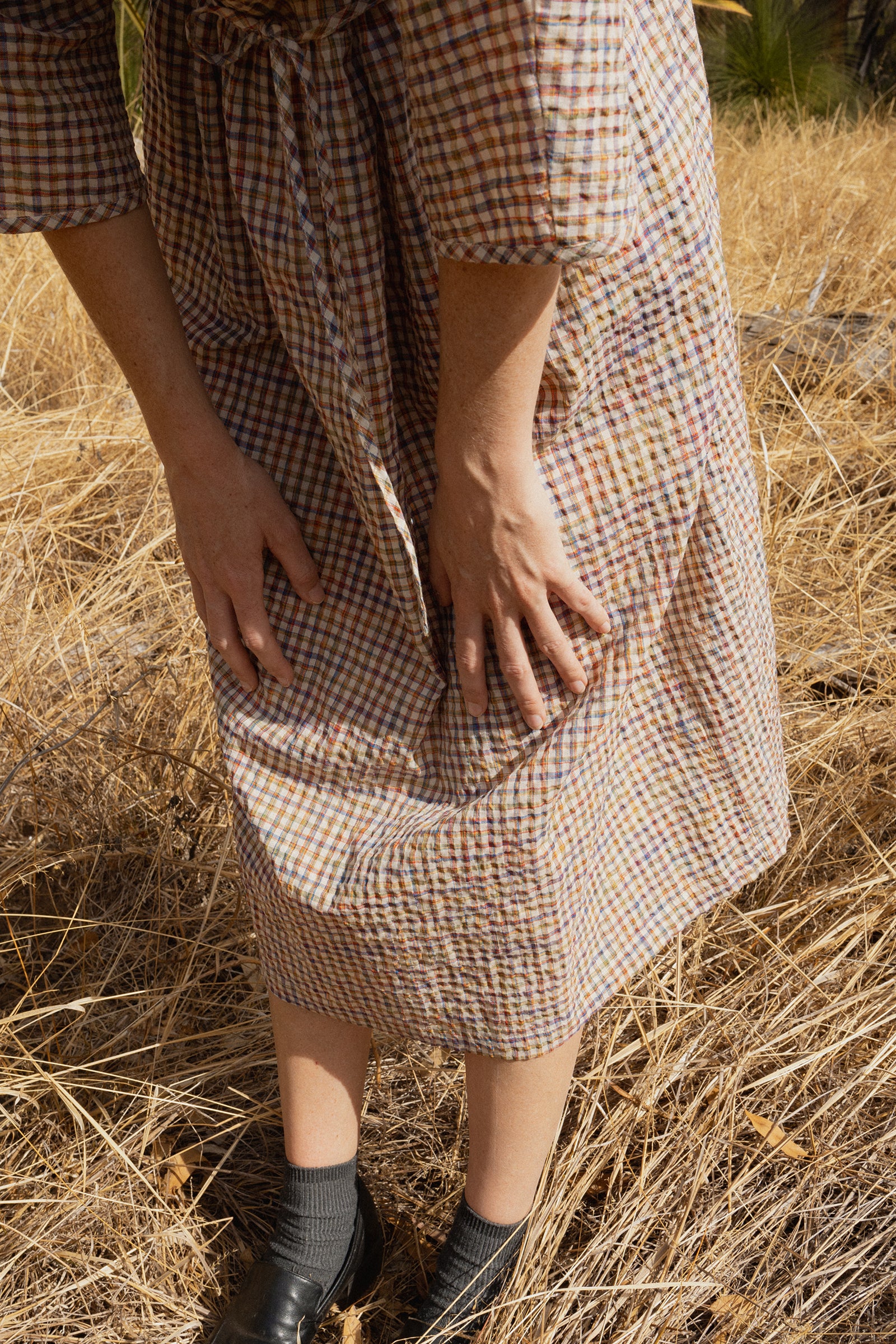 Gather Dress | Multi Colour Gingham