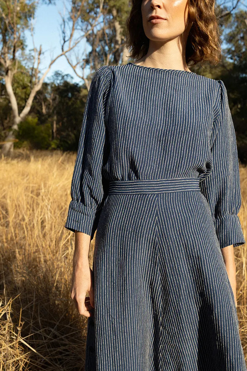 Blue and White Stripe Top