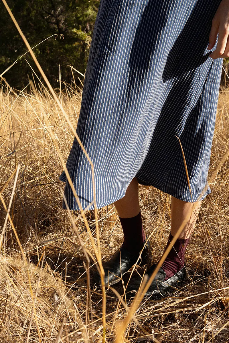 Blue and White Stripe Skirt