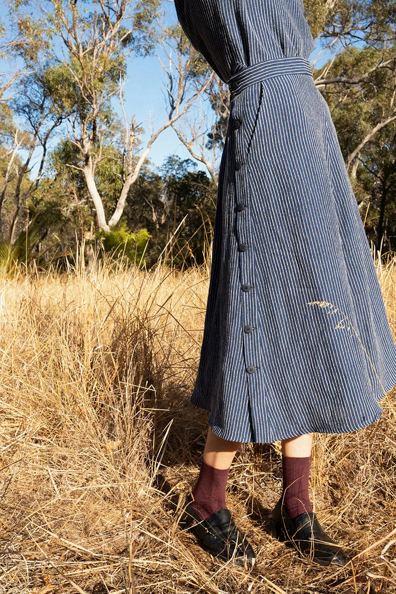 Blue and White Stripe Skirt