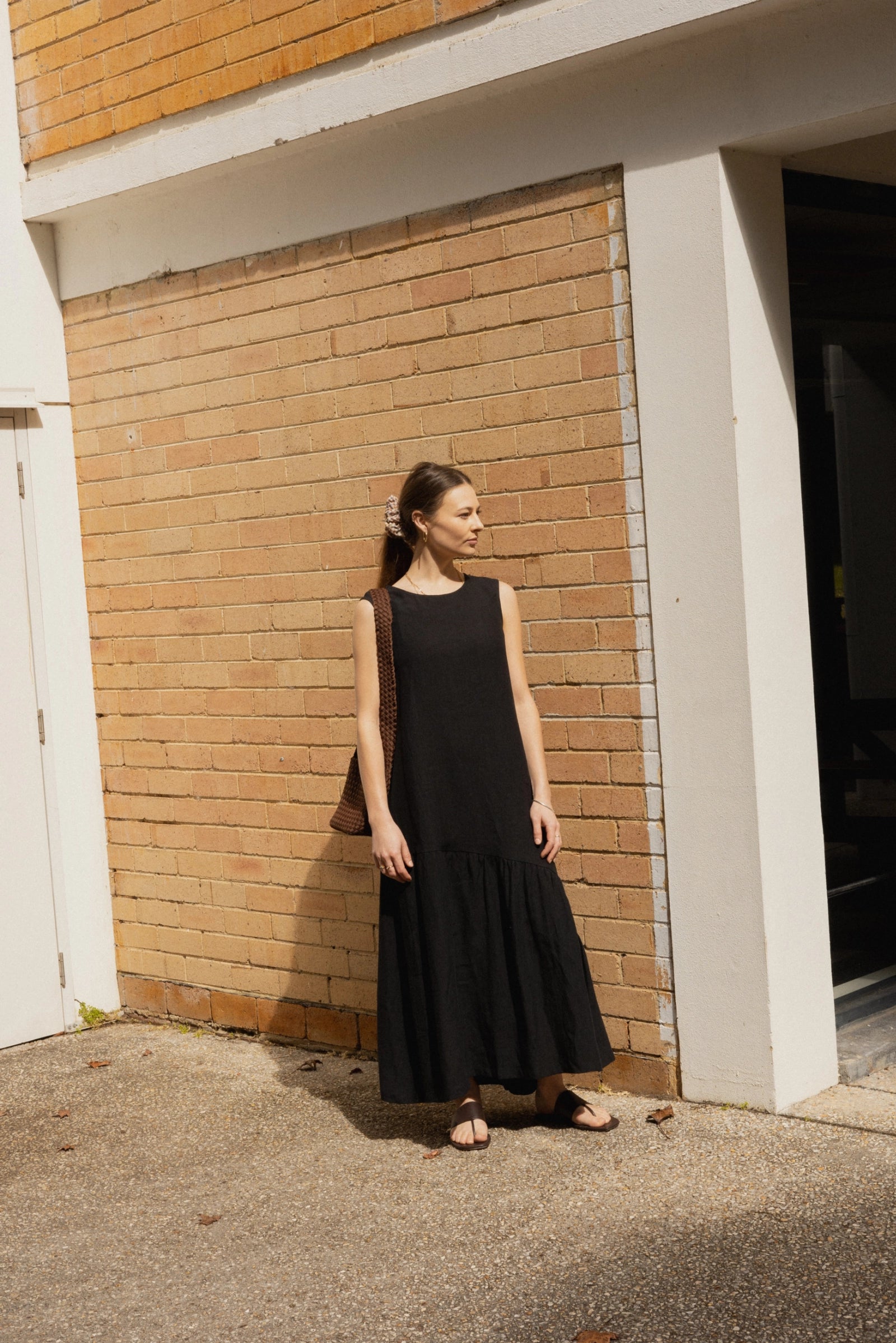 Asymmetric Maxi Dress | Black