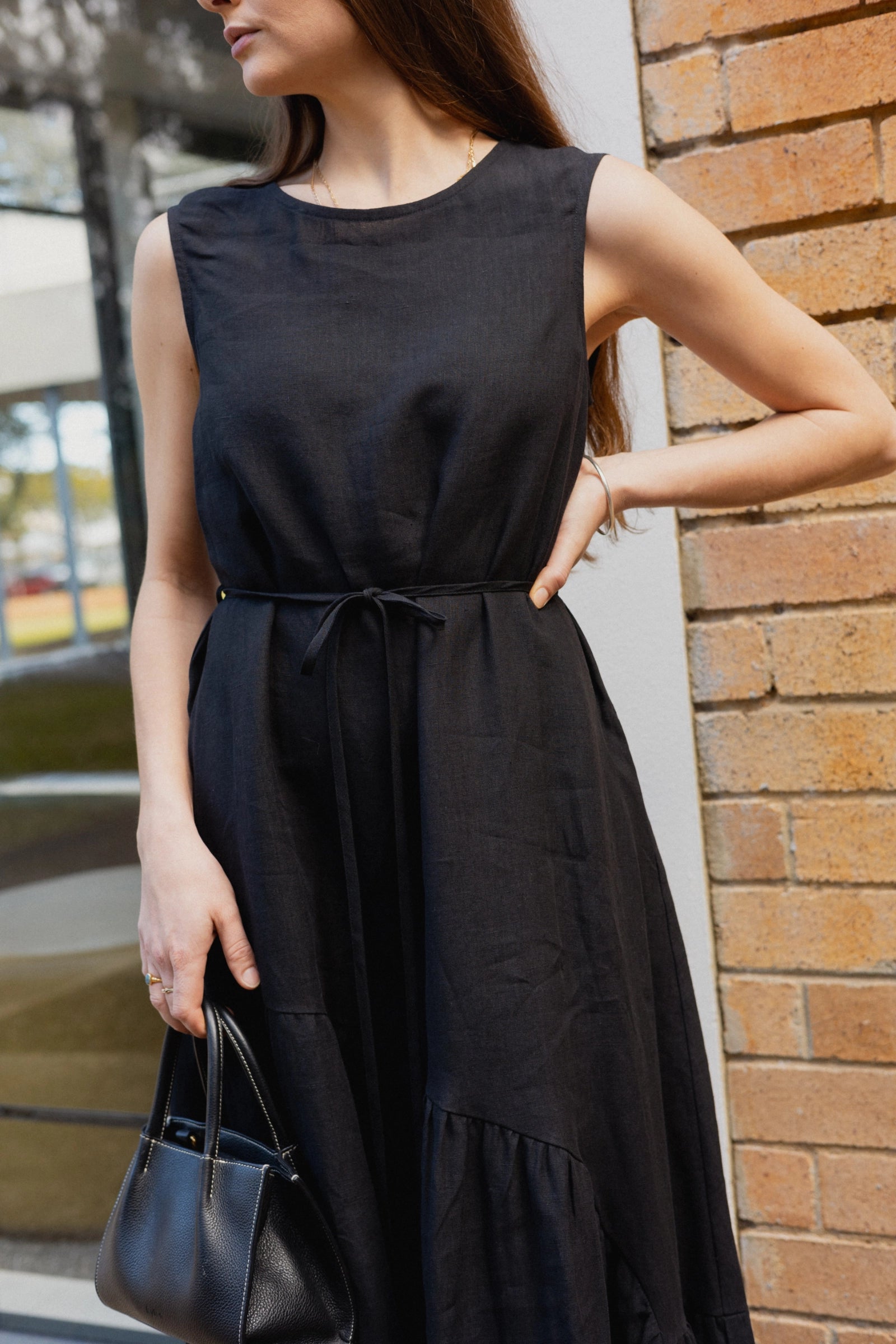 Asymmetric Maxi Dress | Black