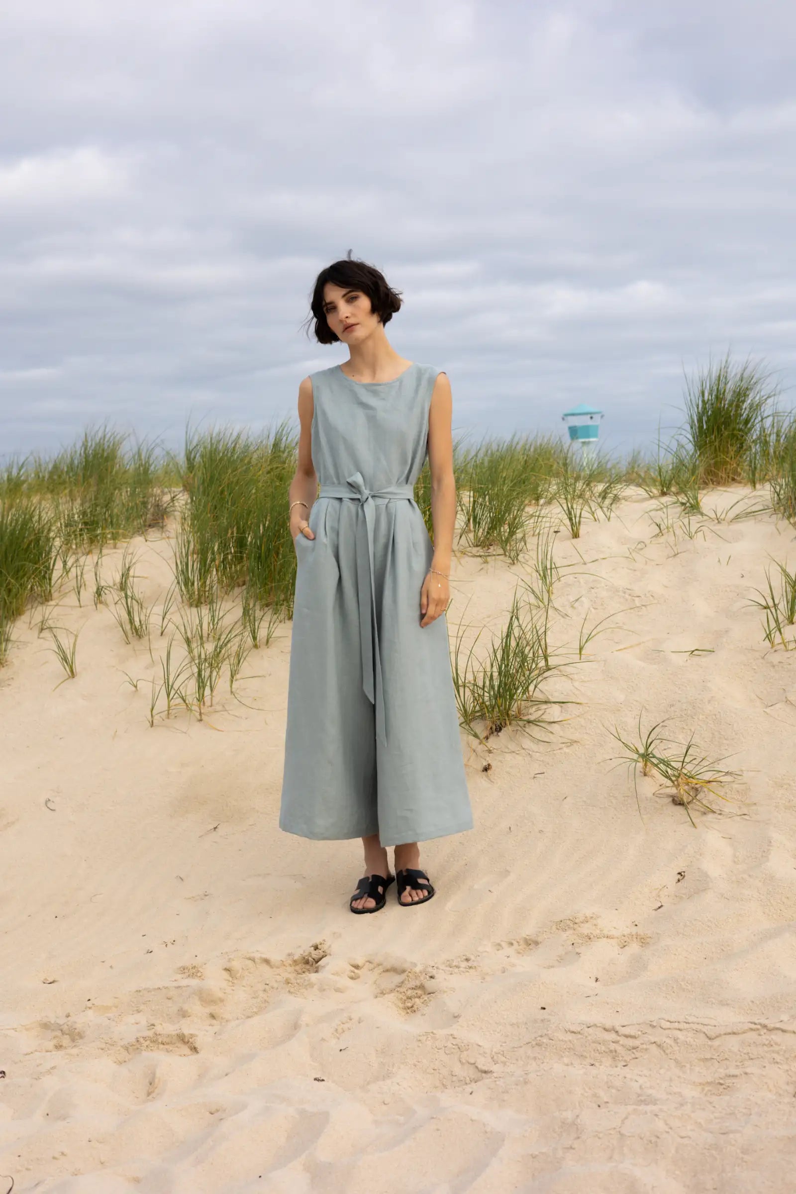 Sleeveless Jumpsuit | Seaweed