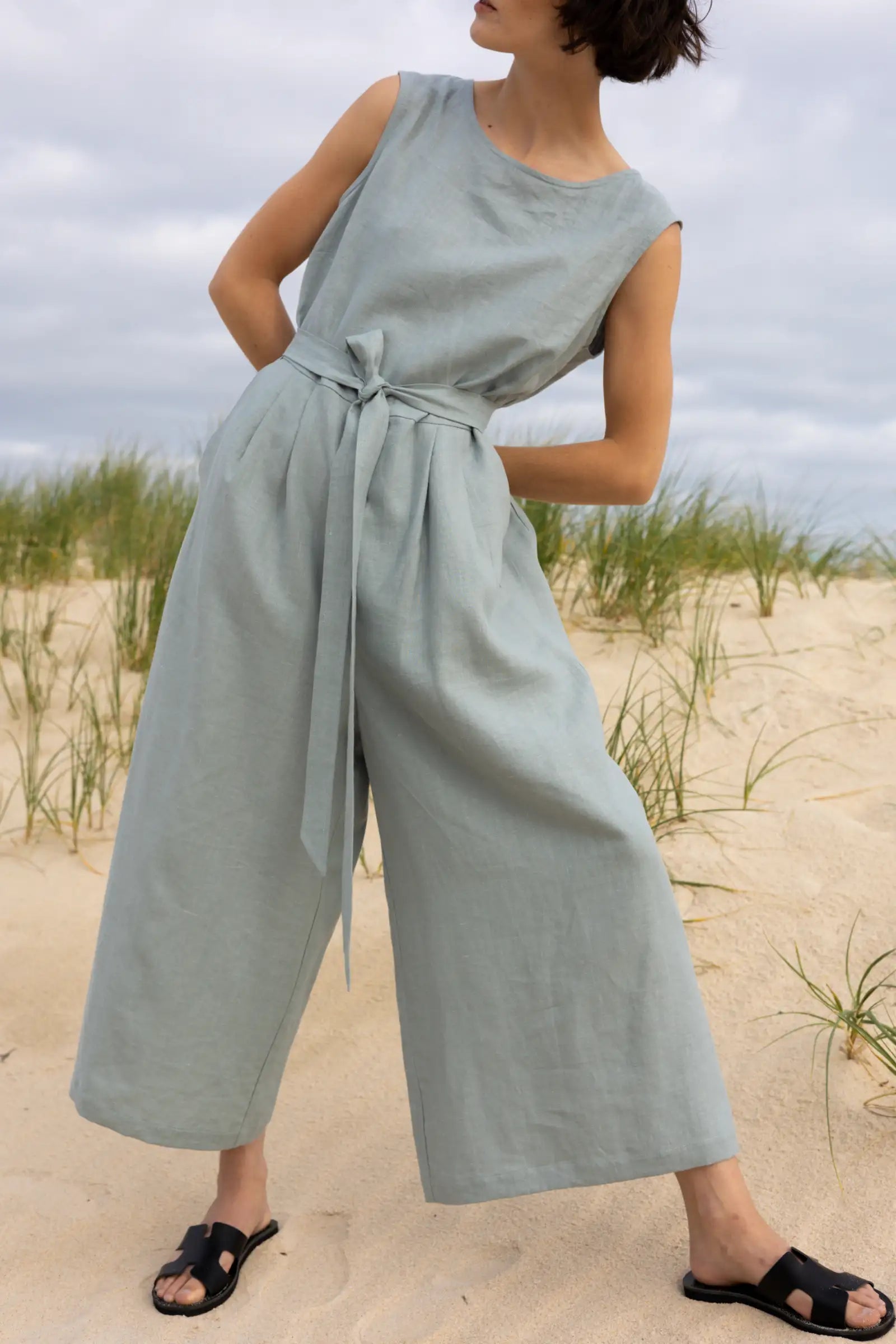 Sleeveless Jumpsuit | Seaweed