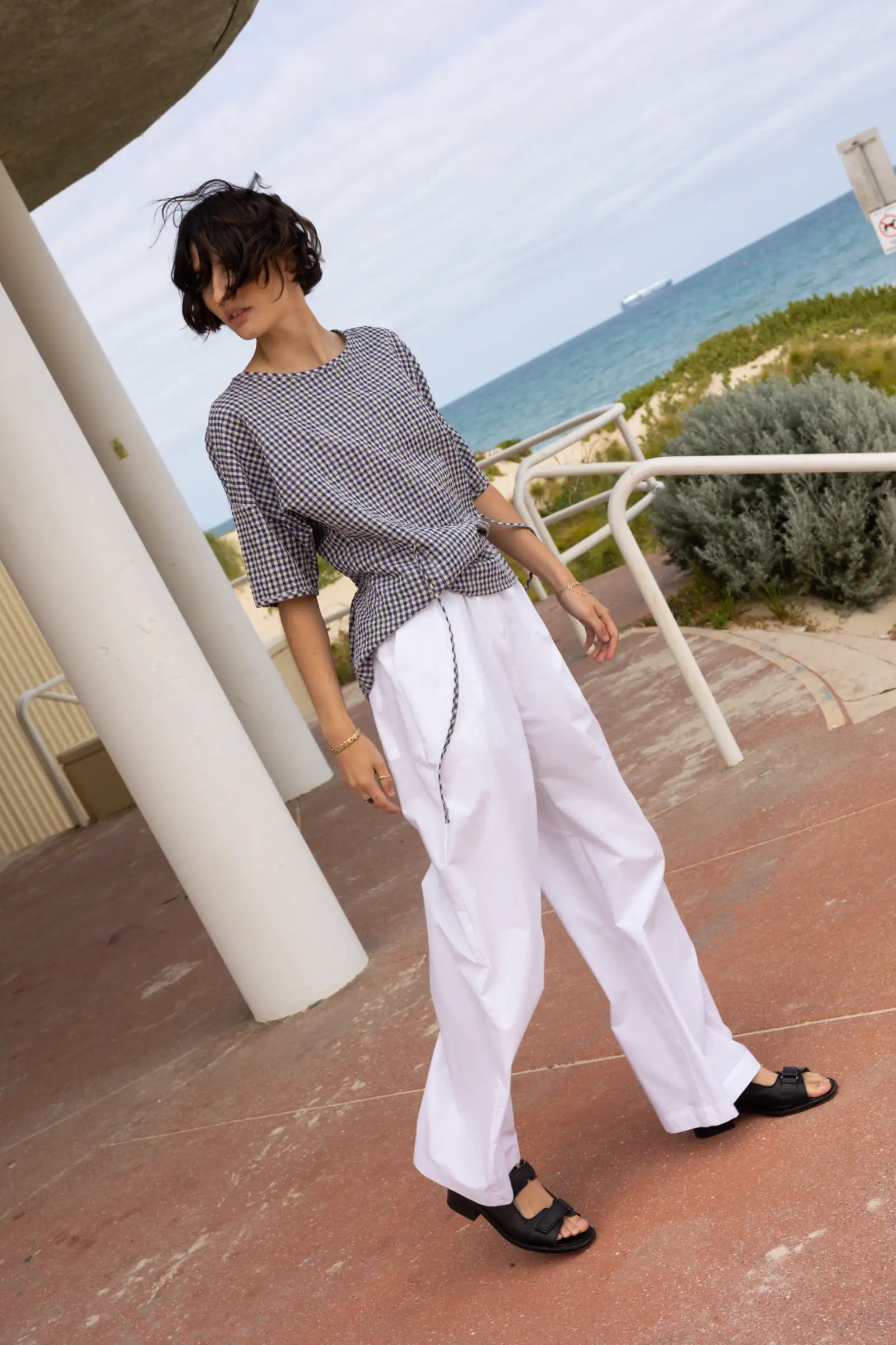 Ease Elasticated Trouser | White