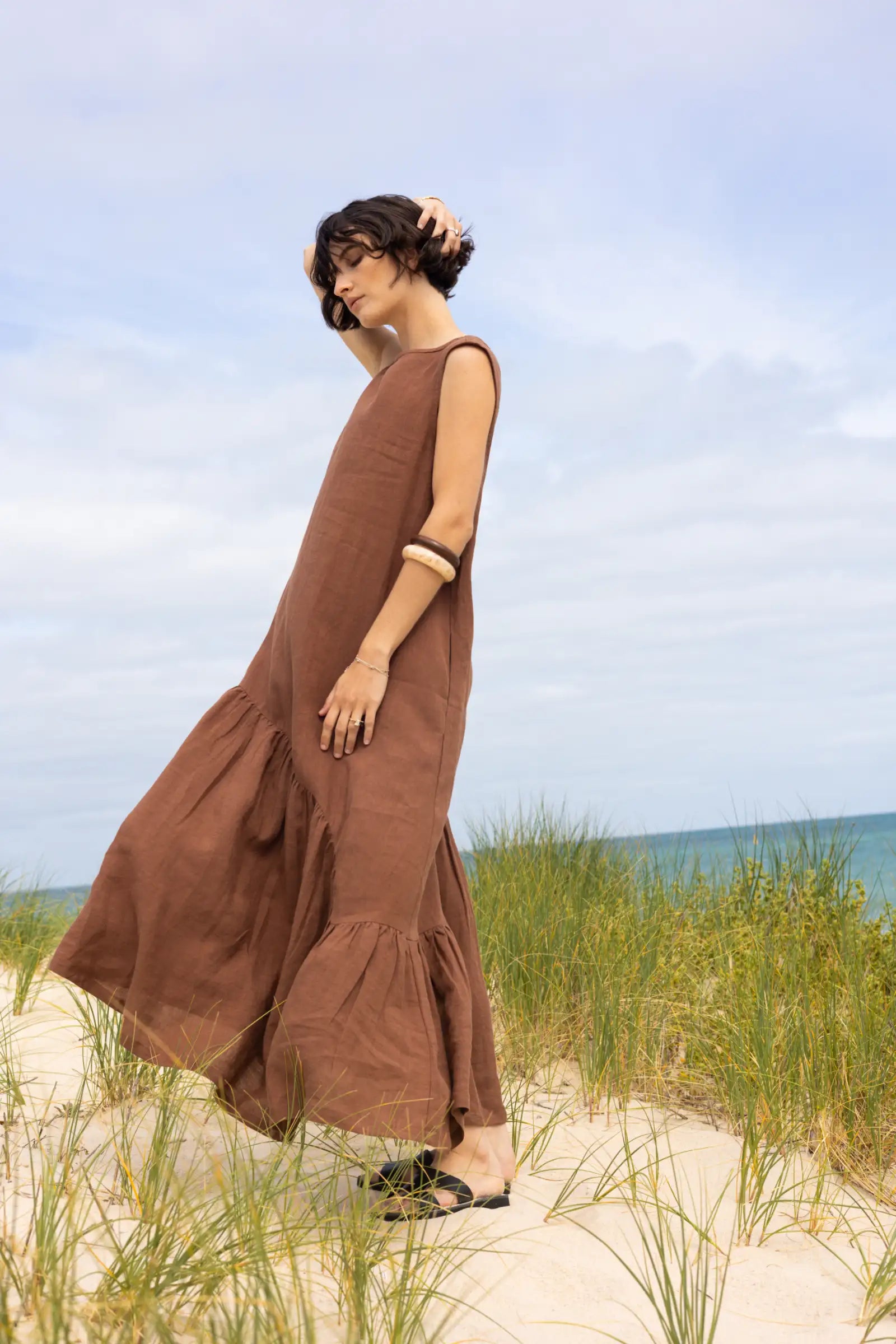 Asymmetric Maxi Dress | Cocoa