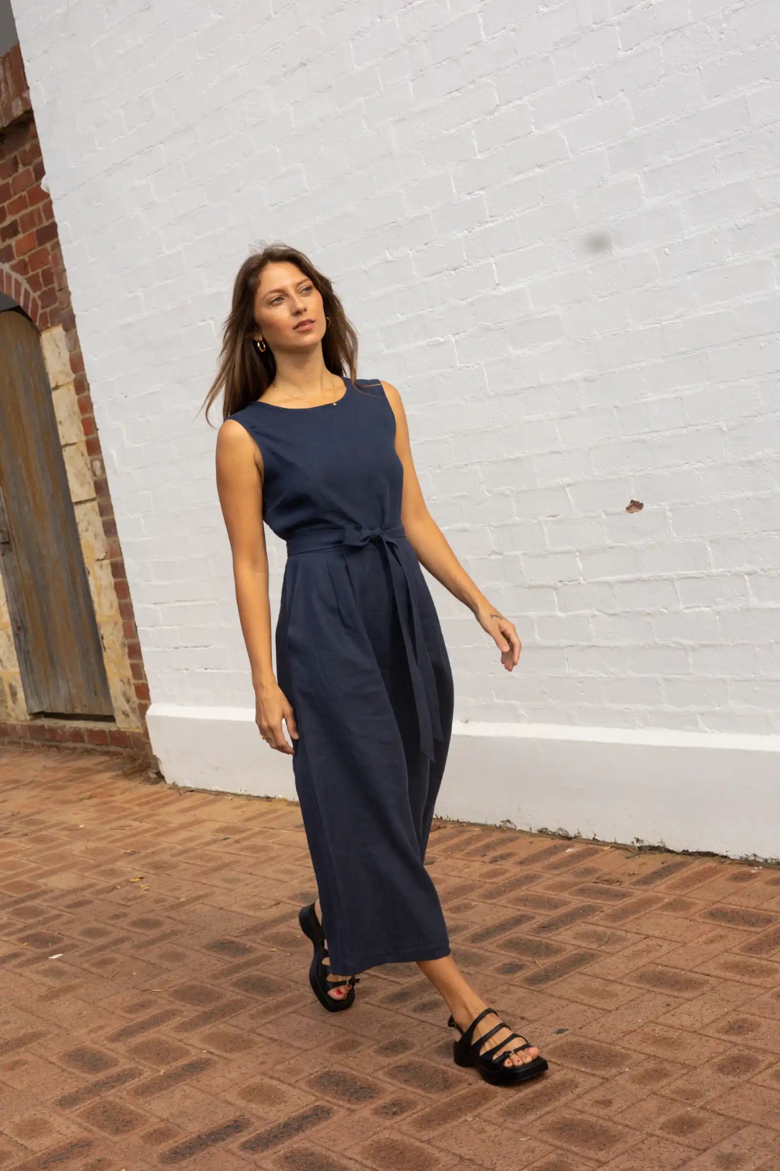 Sleeveless Jumpsuit | Denim Blue