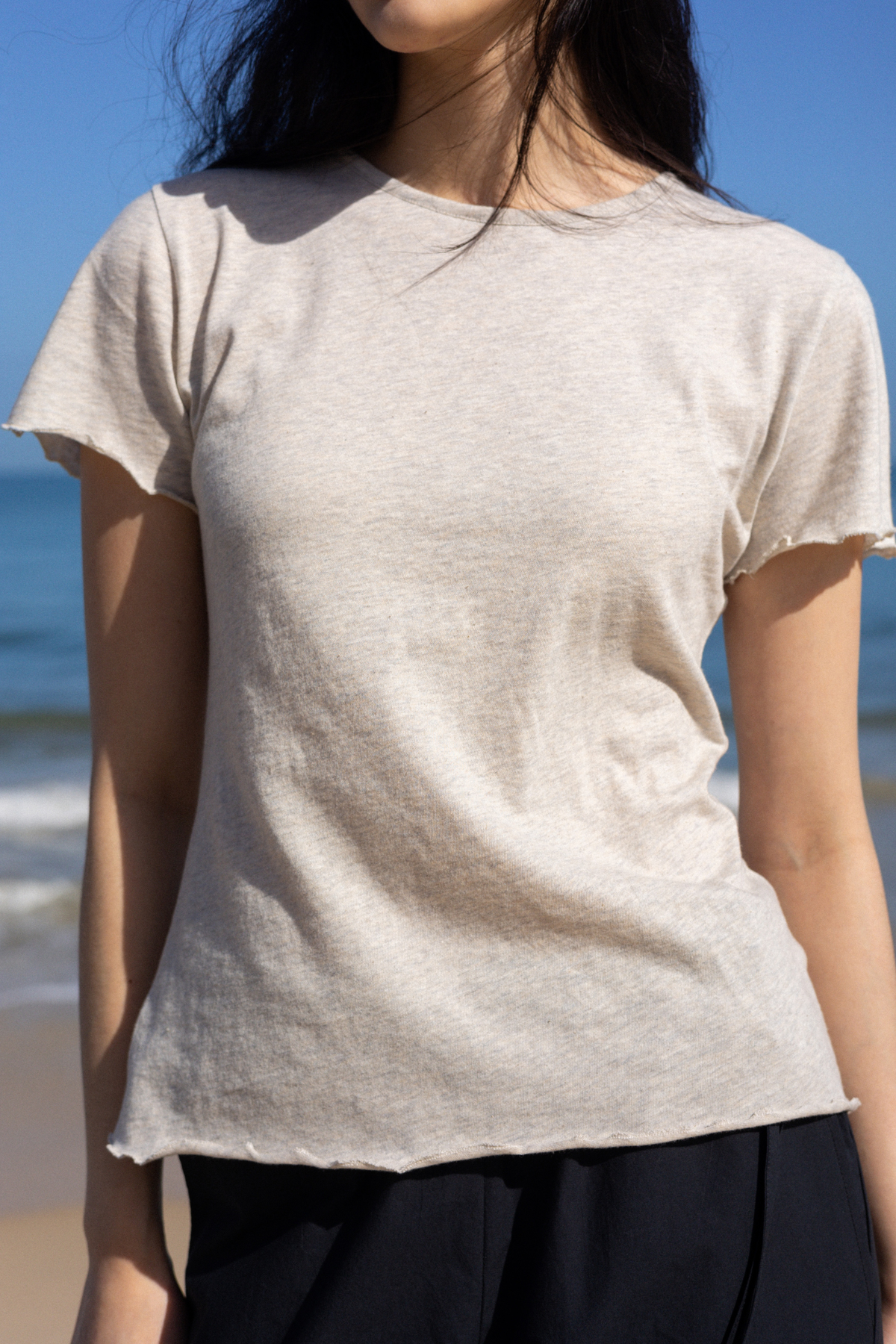 Organic Cotton Light Tee | Cream Marle