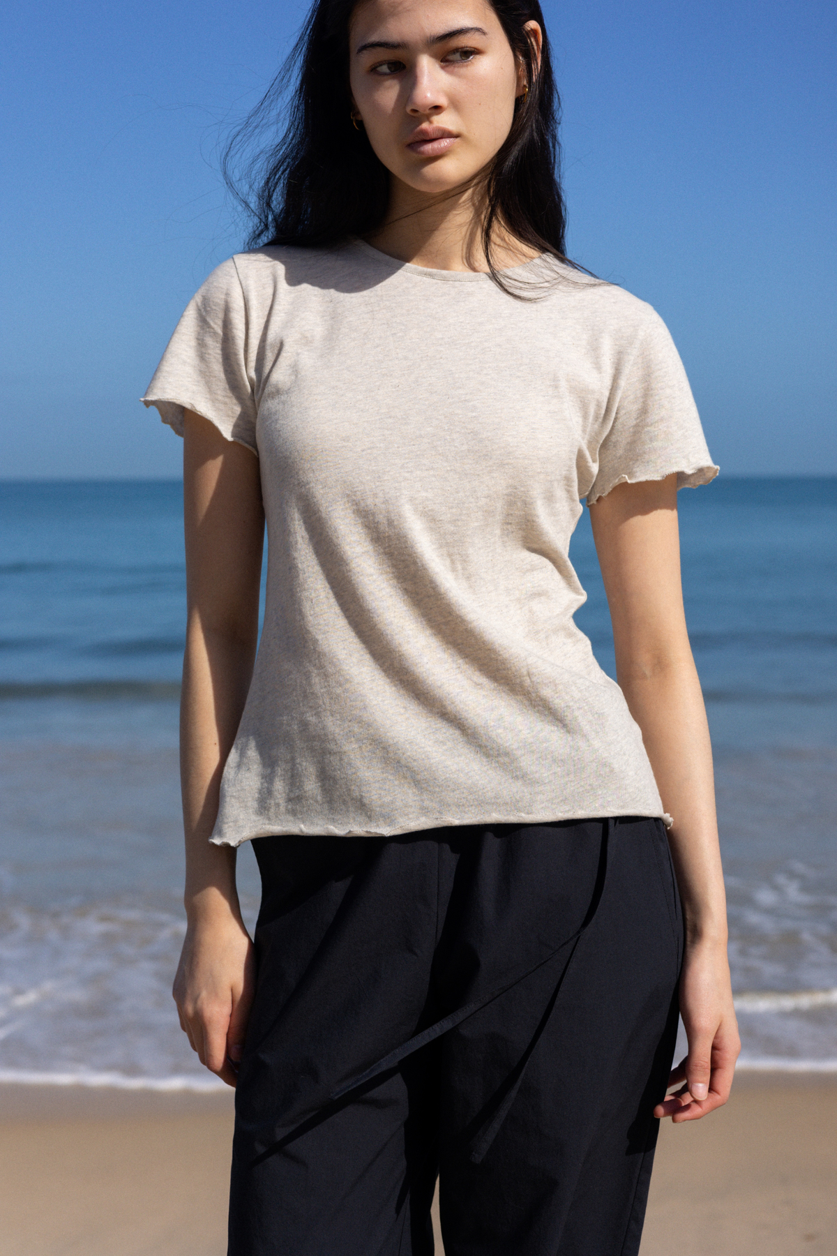 Organic Cotton Light Tee | Cream Marle