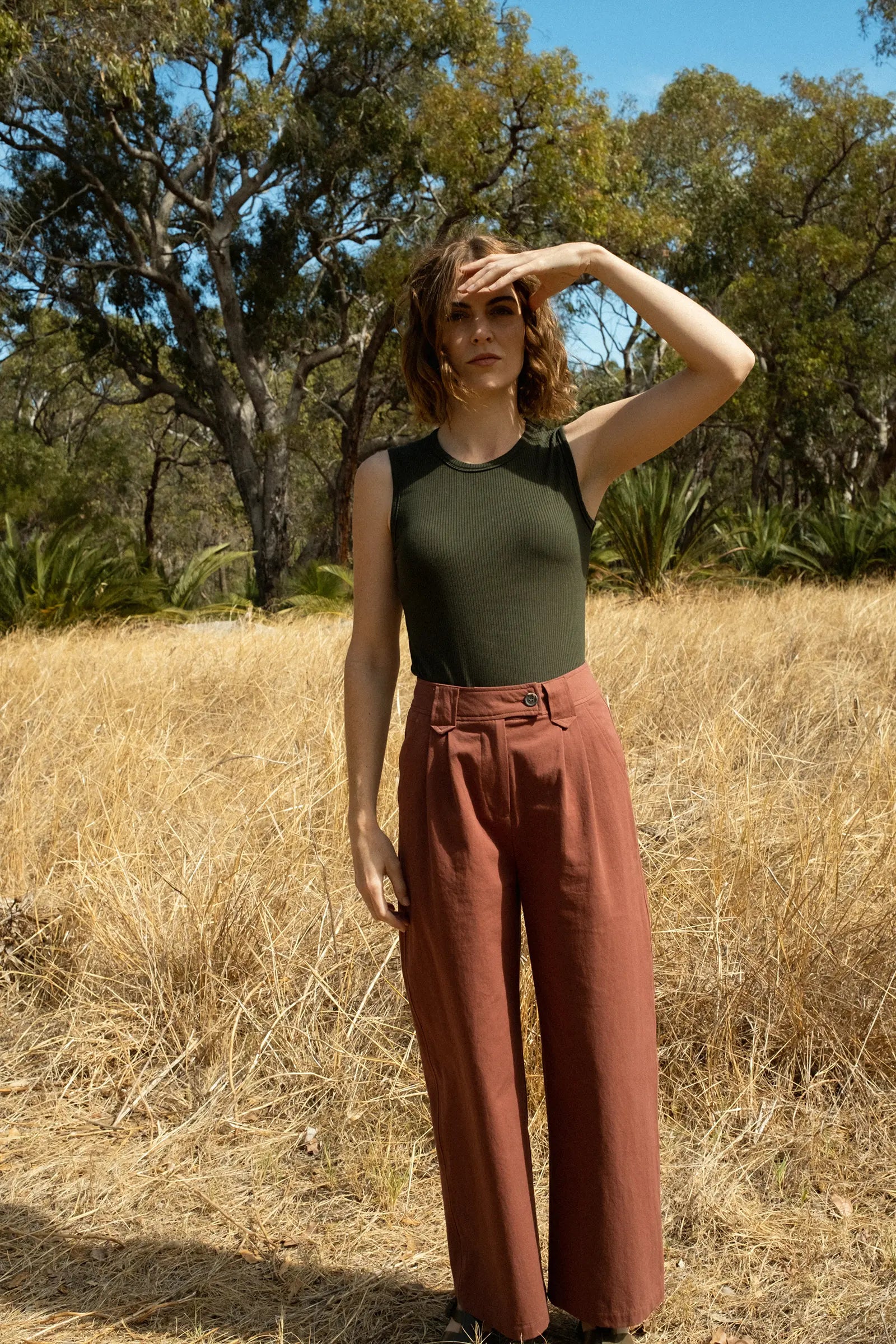 Relaxed Tailored Trouser | Red Earth Organic Cotton