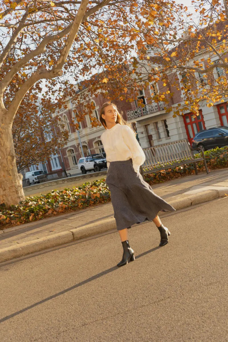 Blue and White Stripe Skirt