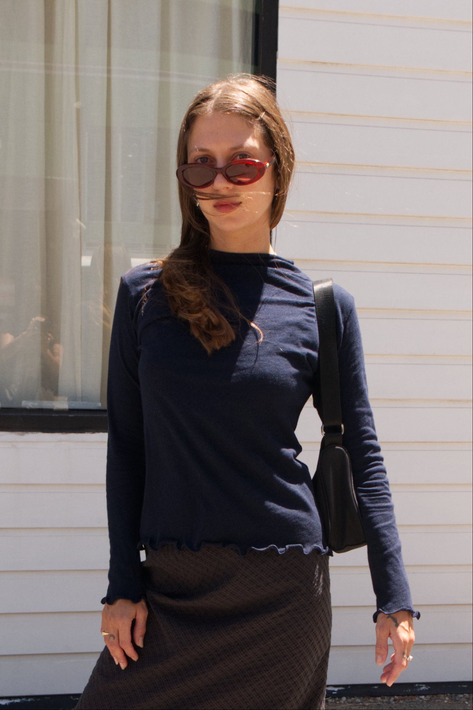 Organic Cotton Long Sleeve Tee | Navy