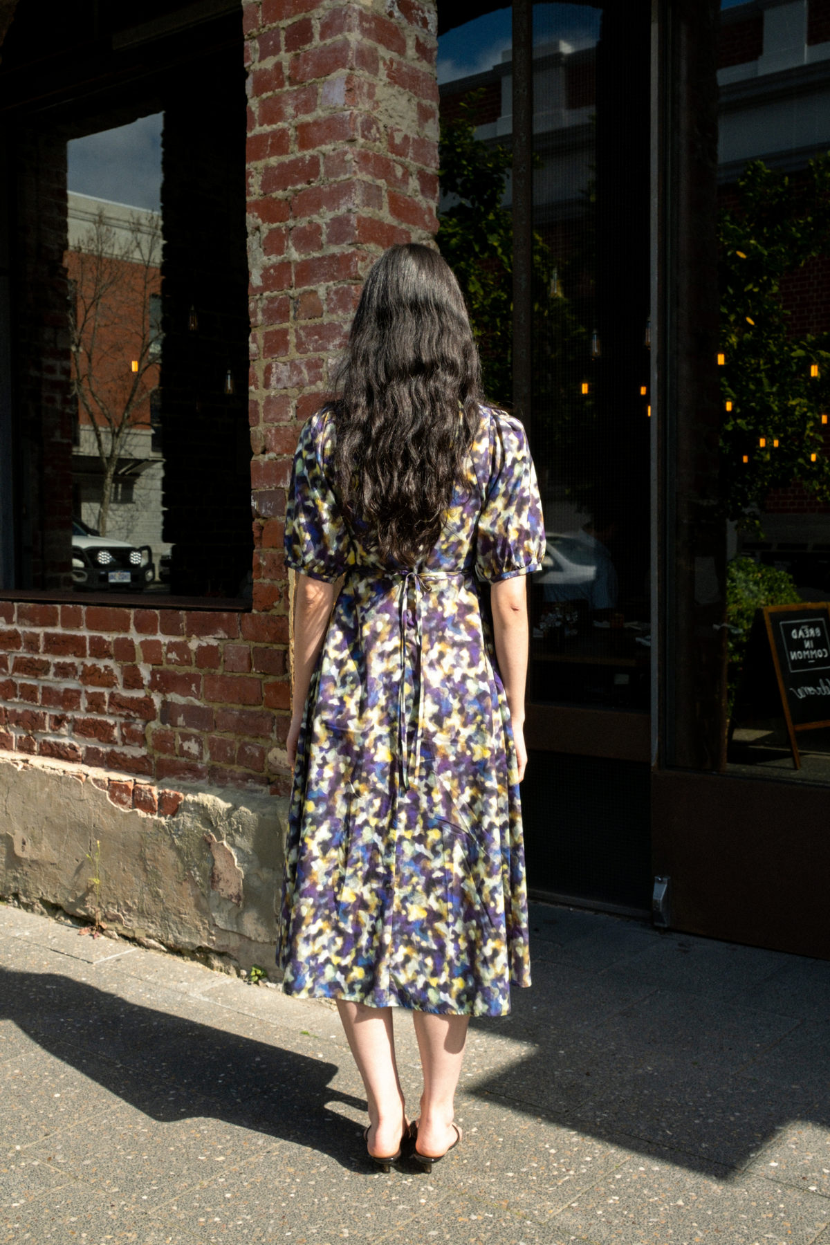 Puff Sleeve A-Line Dress | Purple