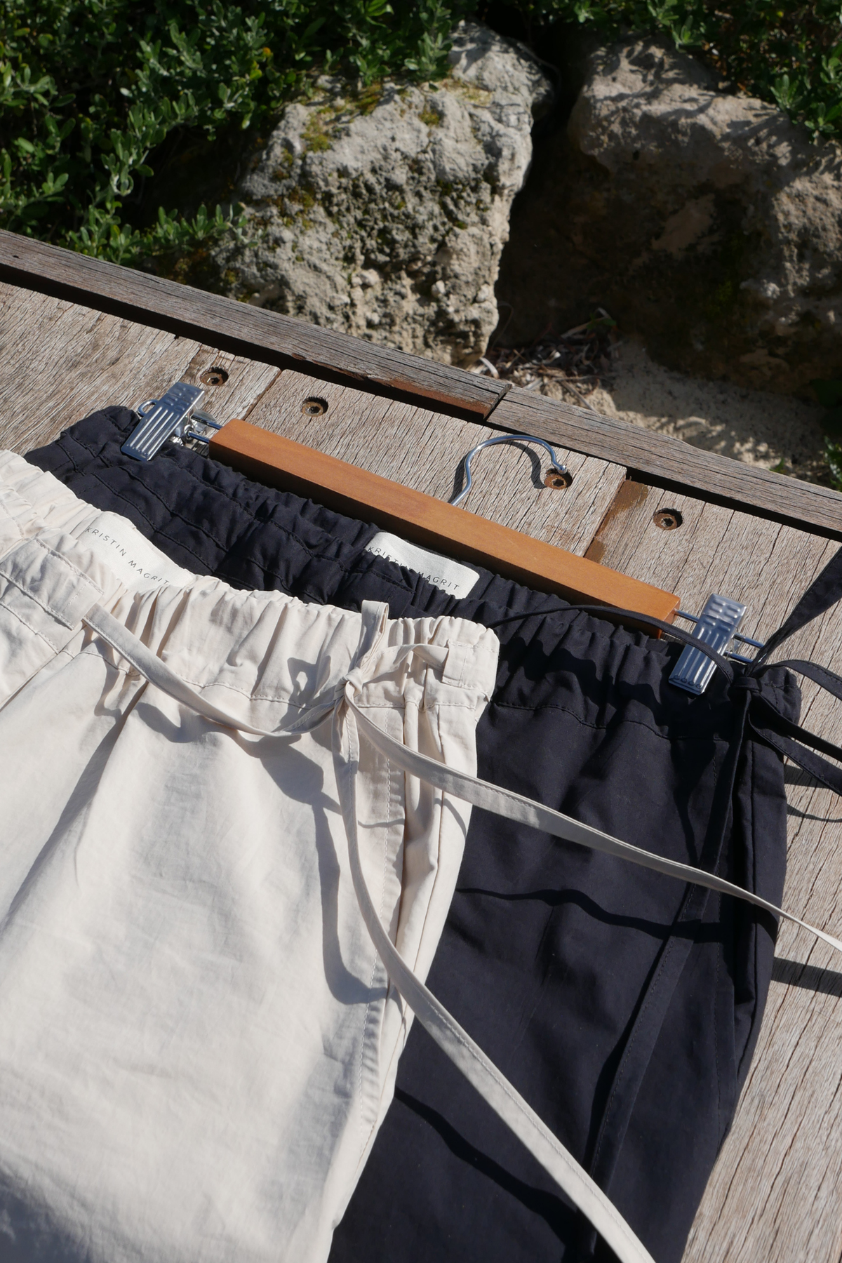 Side Tie Pant | Sand Cotton