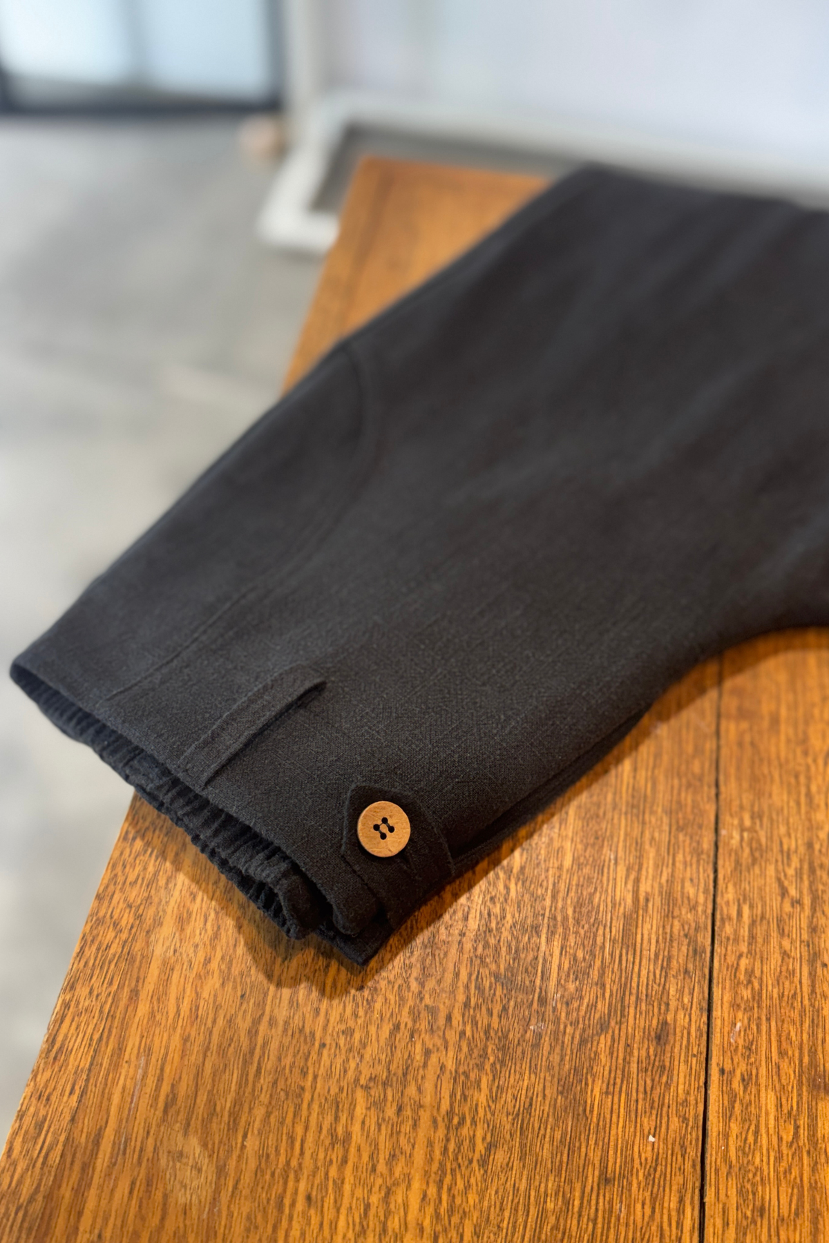 Linen Barrel Leg Pant | Black