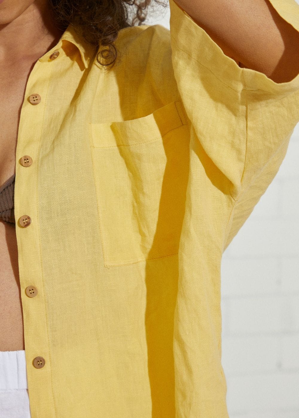 Oversize Short Sleeve Shirt | Lemon Yellow